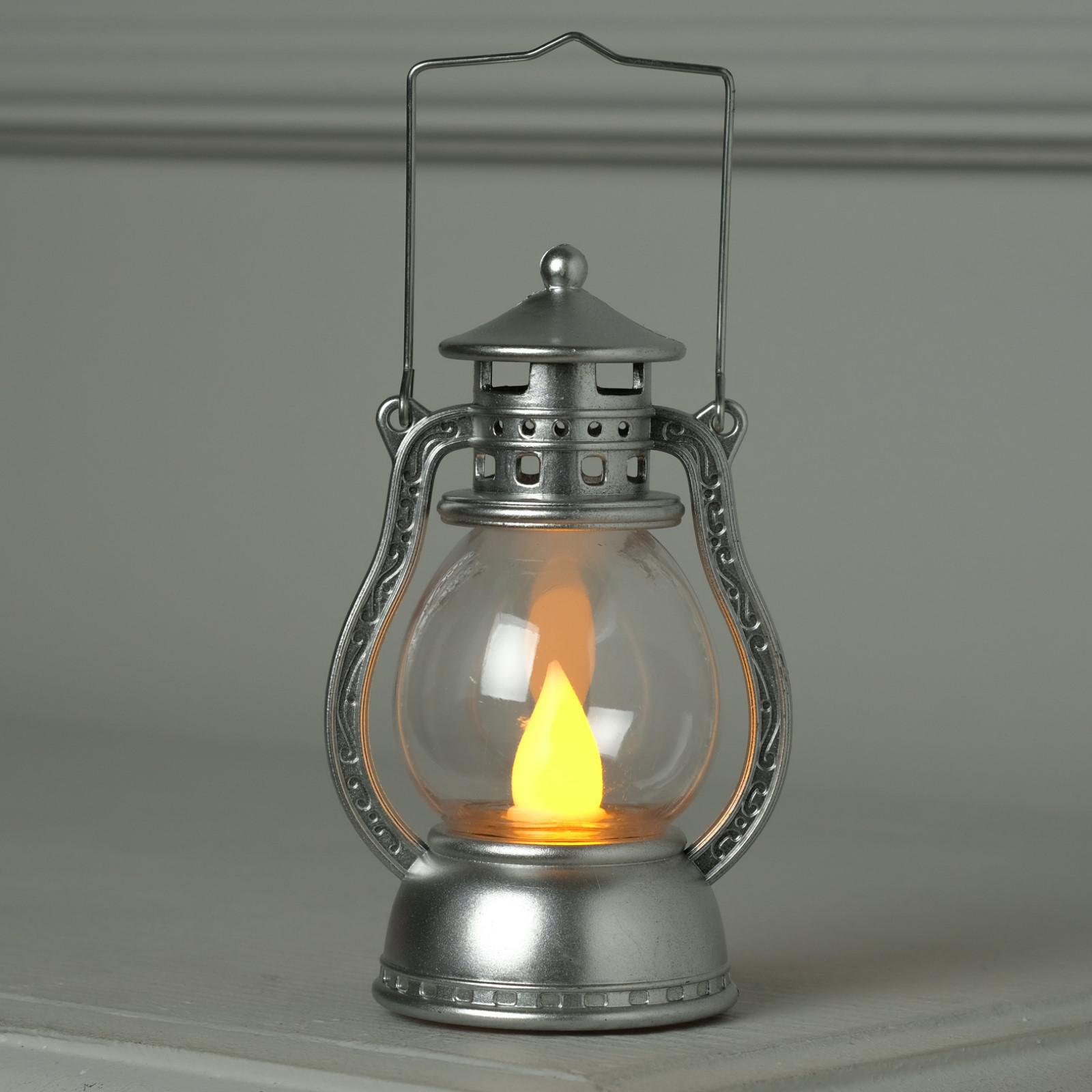 Изображение товара Светящаяся электрическая фигура Серебристый фонарь для дома Luazon lighting 1 ламп h 12 см серый/серебристый