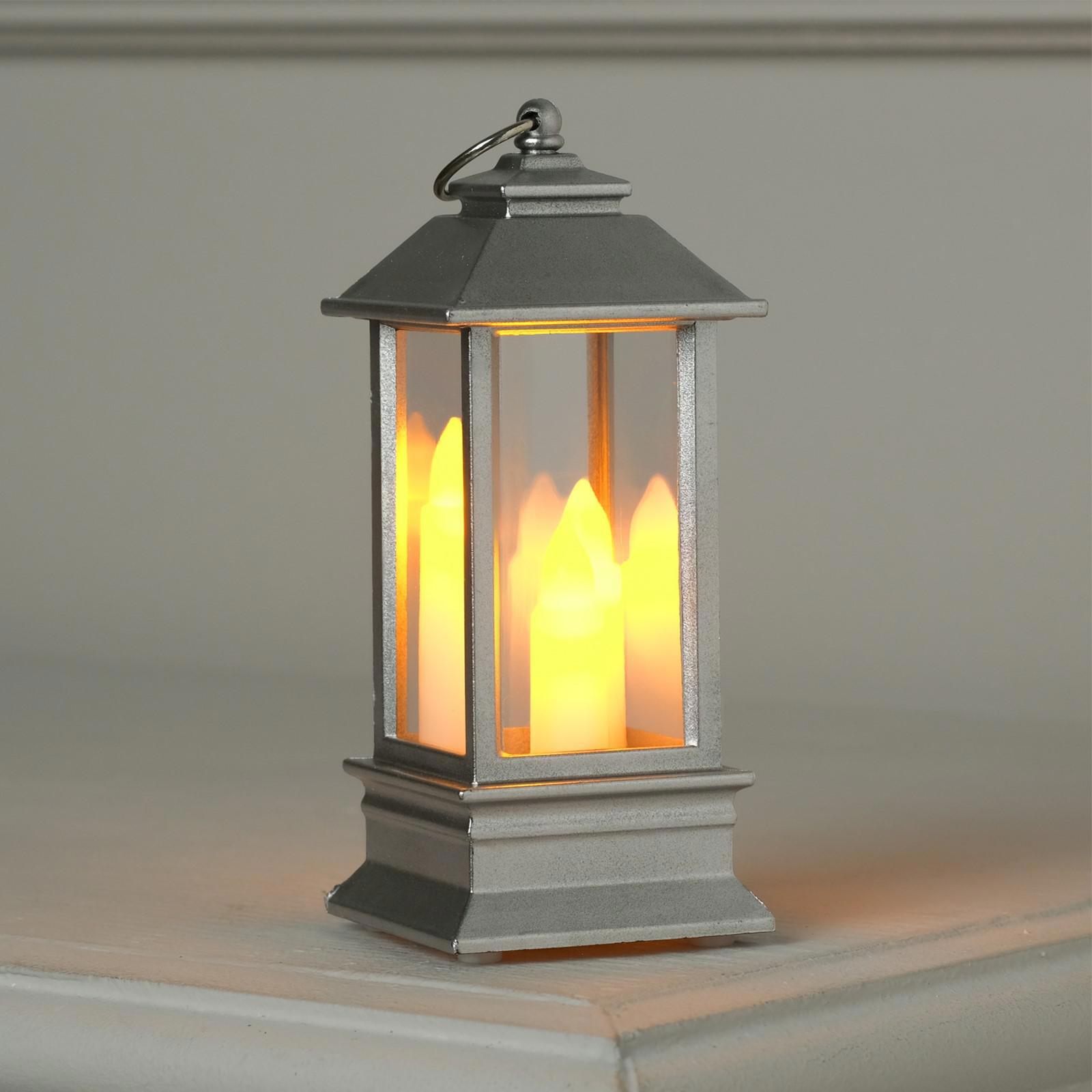 Изображение товара Светящаяся электрическая фигура Серебристый фонарь со свечками Luazon Lighting 13 см