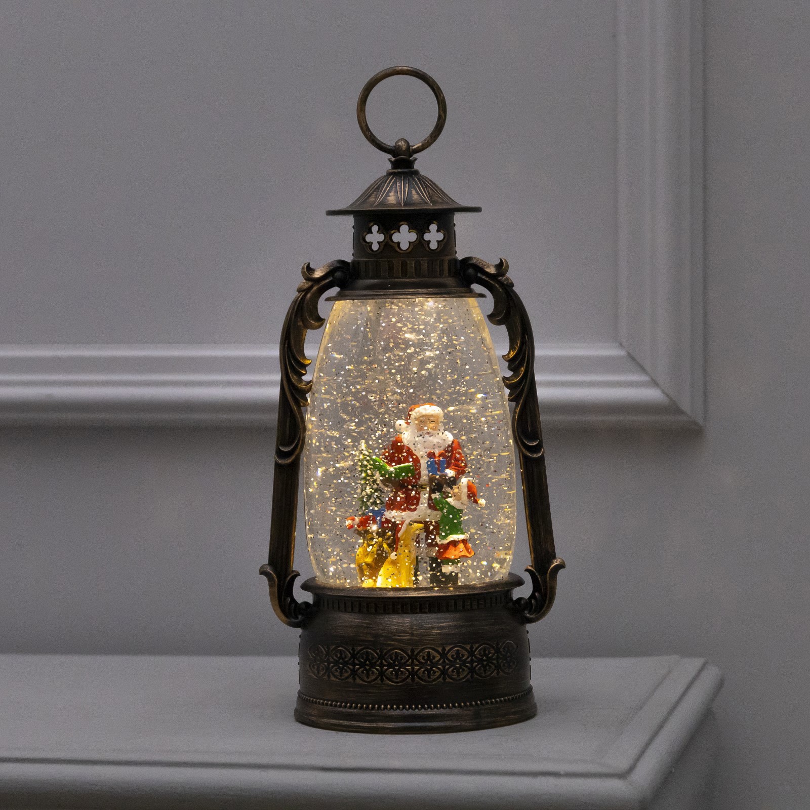 Изображение товара Светящаяся электрическая фигура Фонарь с Дедом Морозом 15x30x12,5 см