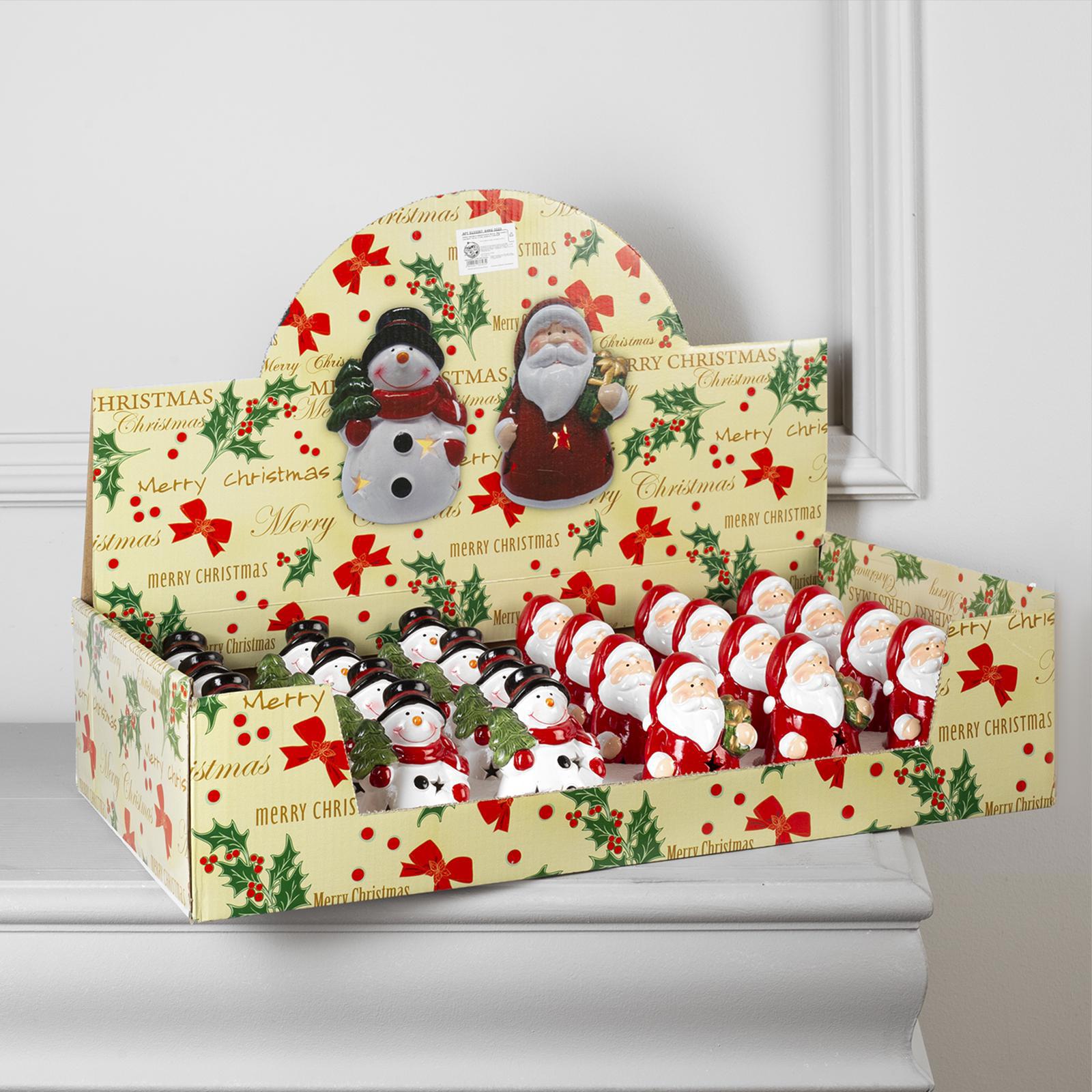 Изображение товара Светящаяся электрическая фигура Дед Мороз и снеговик из акрила 24 шт