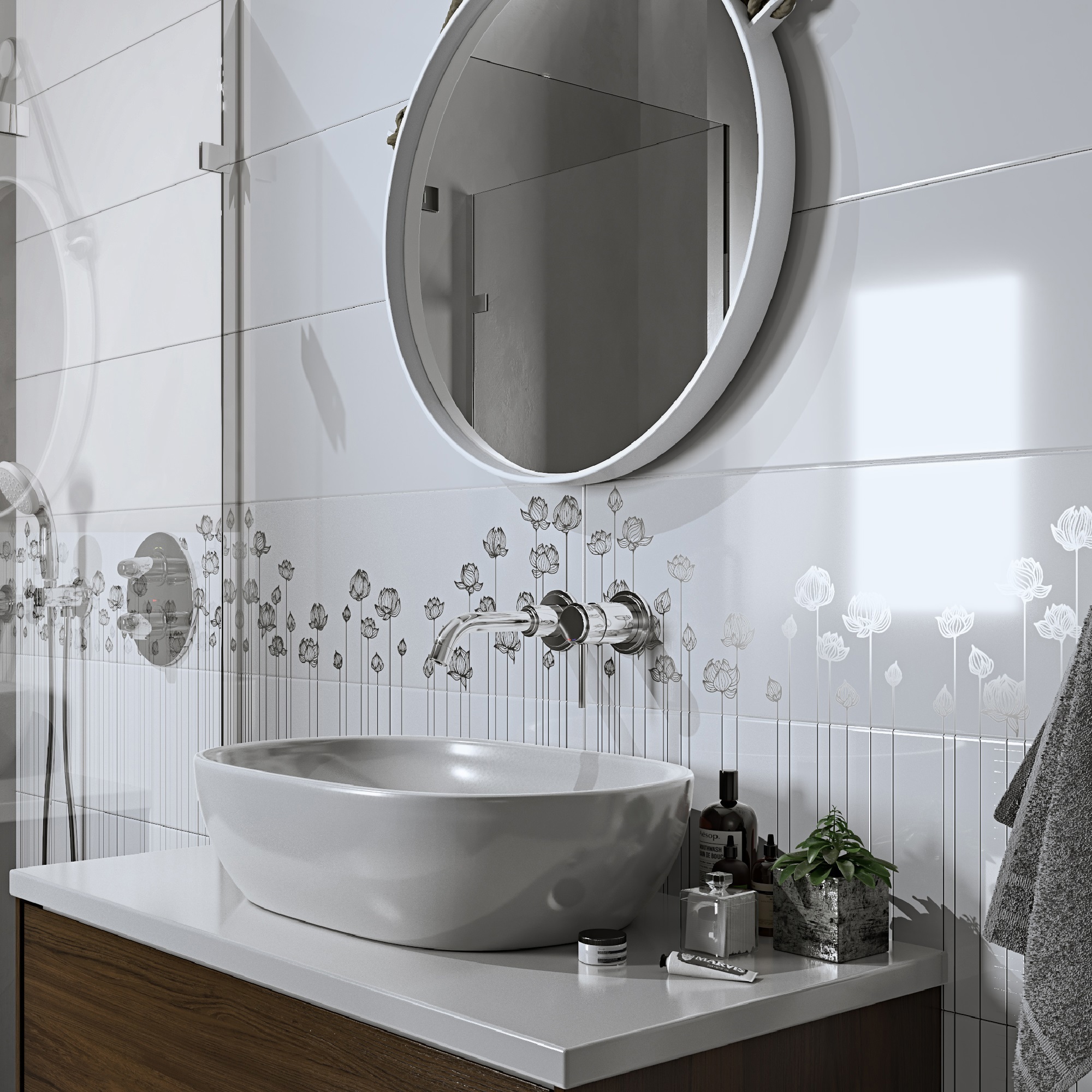 Изображение товара Плитка настенная Мелум Айс 25х75 цвет белый