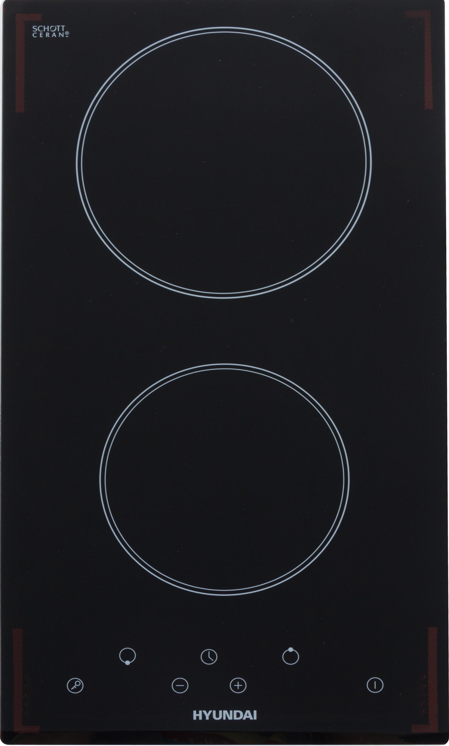 Изображение товара Индукционная варочная панель Hyundai HHI 3770 BG 2 конфорки черная 28.8 см