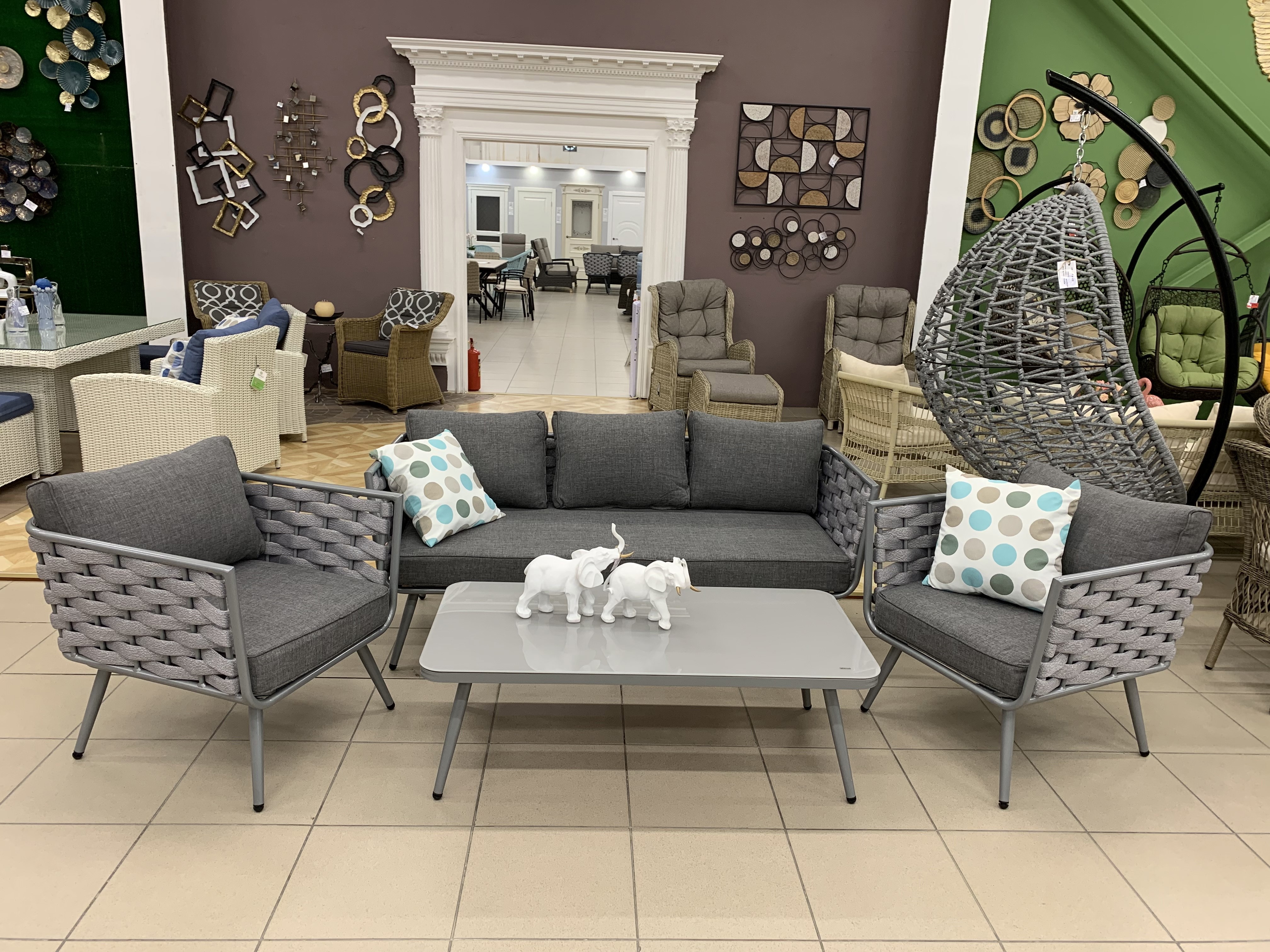 Изображение товара Садовая мебель для отдыха Jiangsu Berlin алюминий / пвх серый : 2 кресла