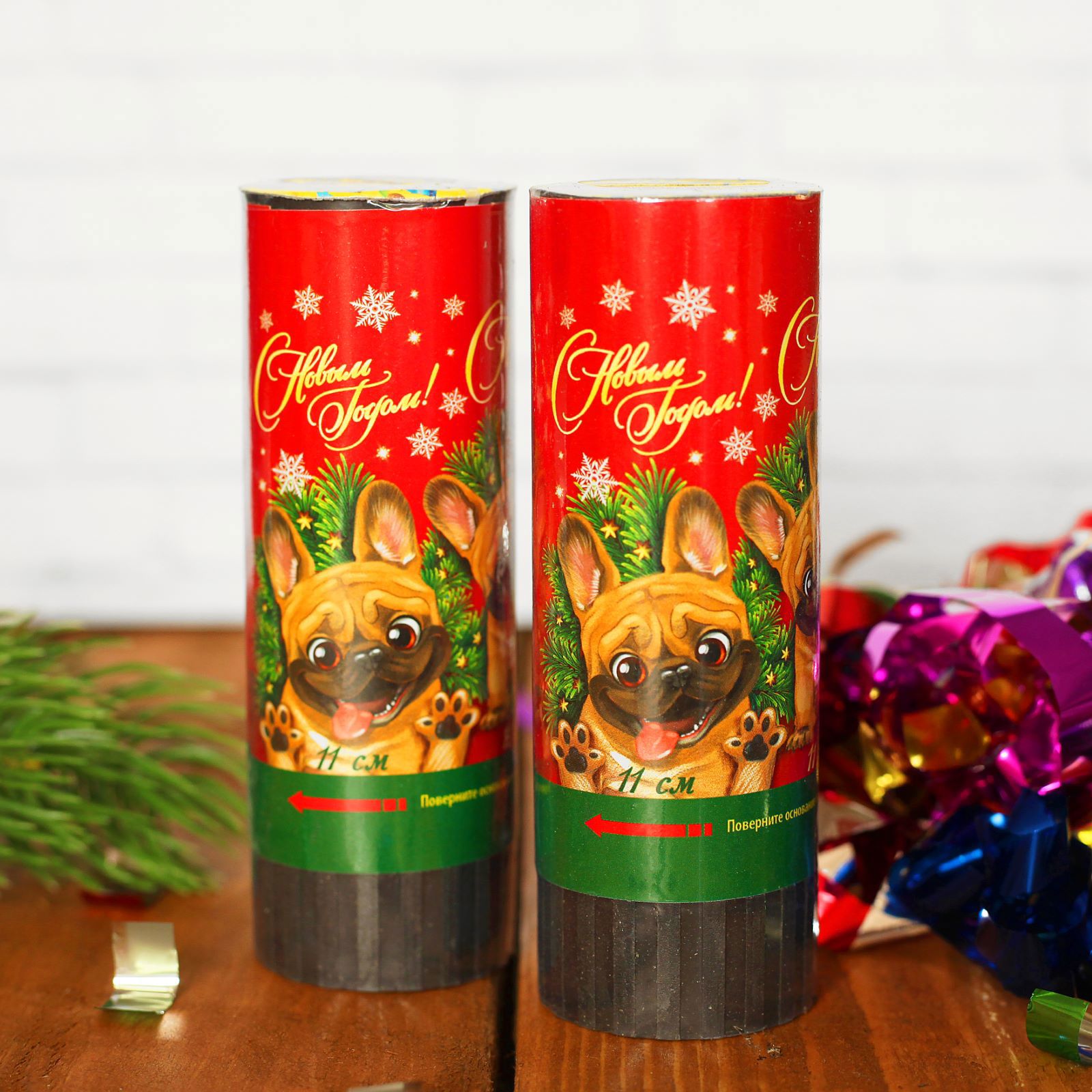 Изображение товара Набор хлопушек Страна Карнавалия С Новым Годом пёсик 2шт
