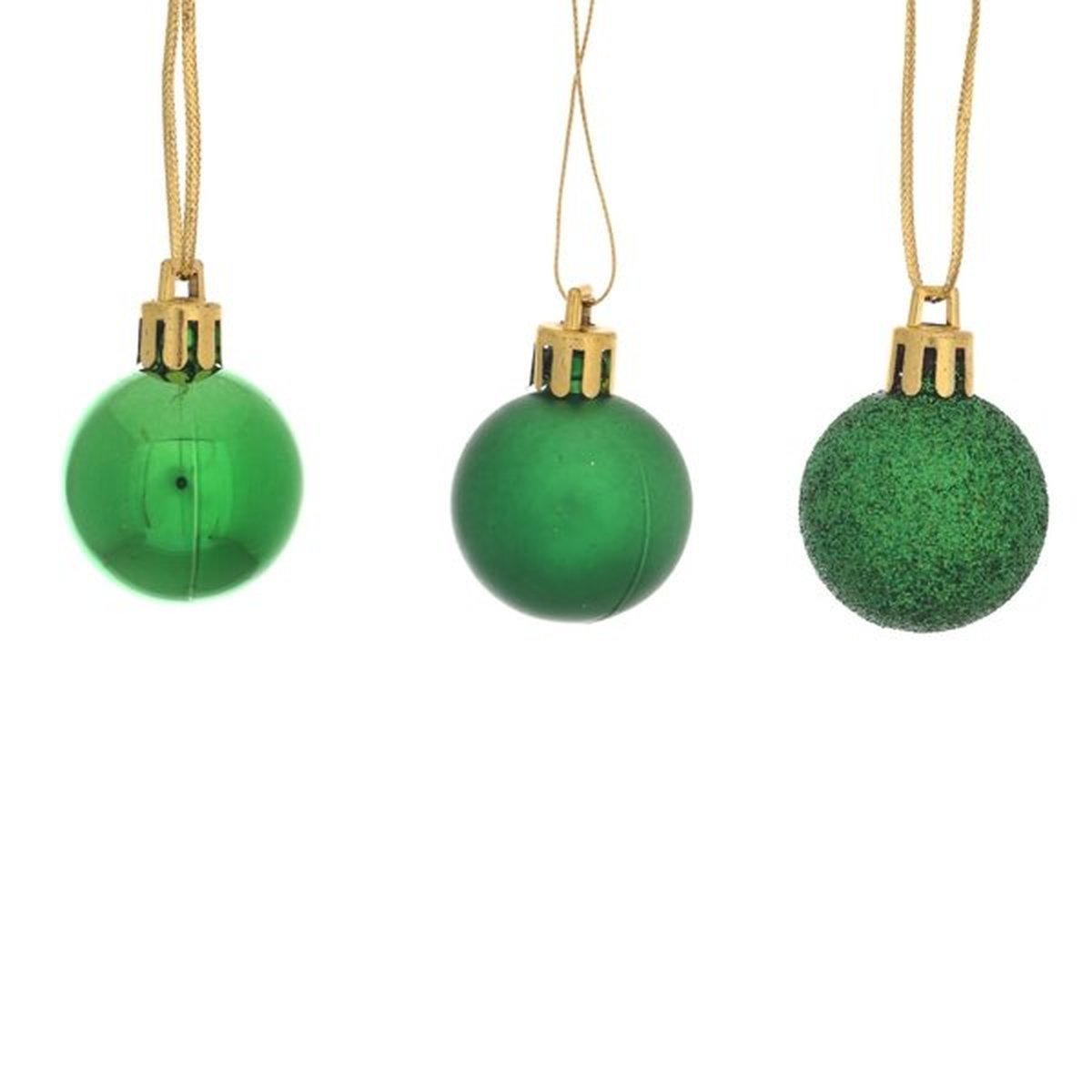 Изображение товара Набор елочных шаров No name 264100 Зеленая история 3 см стекло зеленый 3 шт