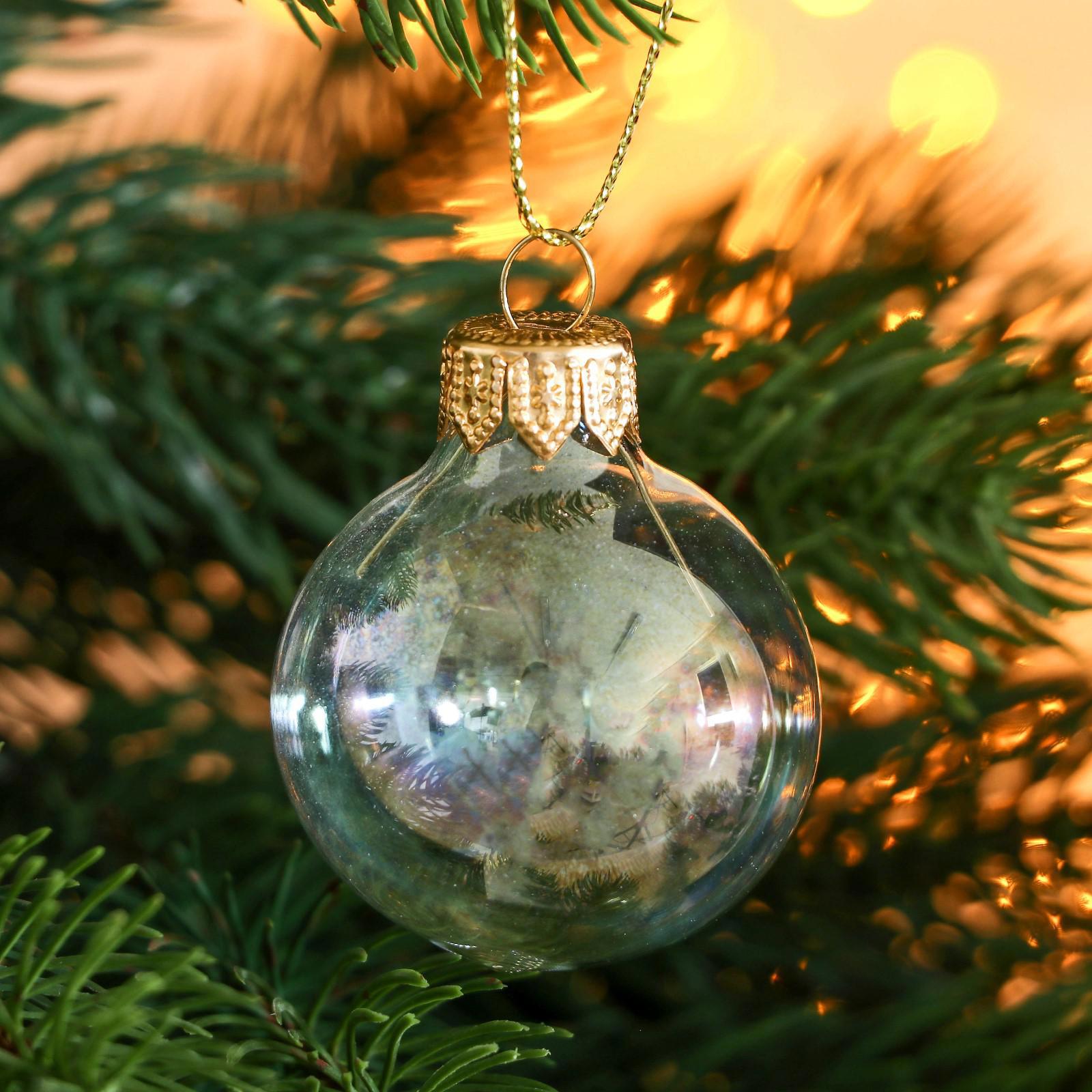 Изображение товара Елочный шар Evis 5291066 Перламутровый 4 см стекло бесцветный/прозрачный