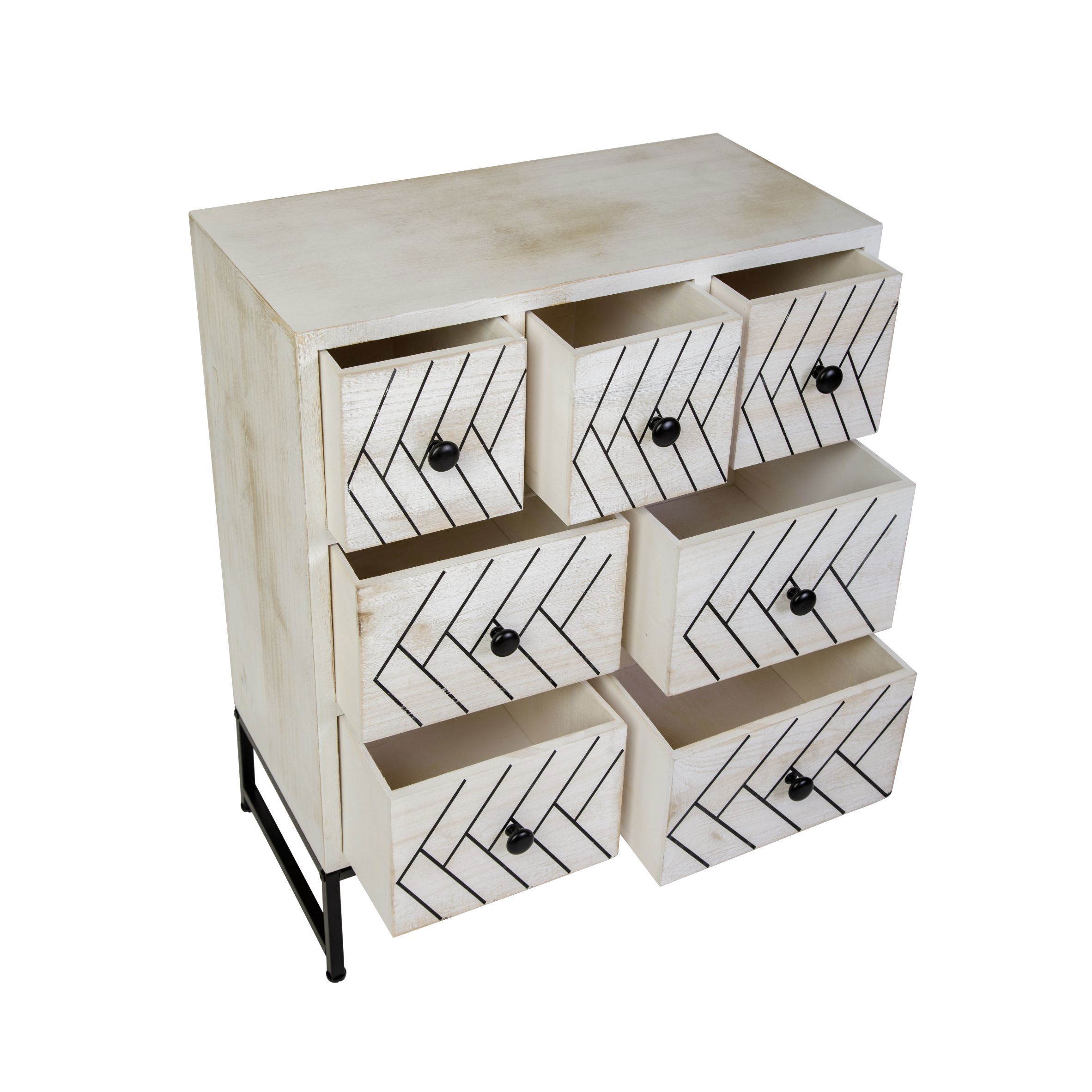 Изображение товара Комод Hx13-025 7 ящиков 60x30x75 см дерево цвет светло-серый