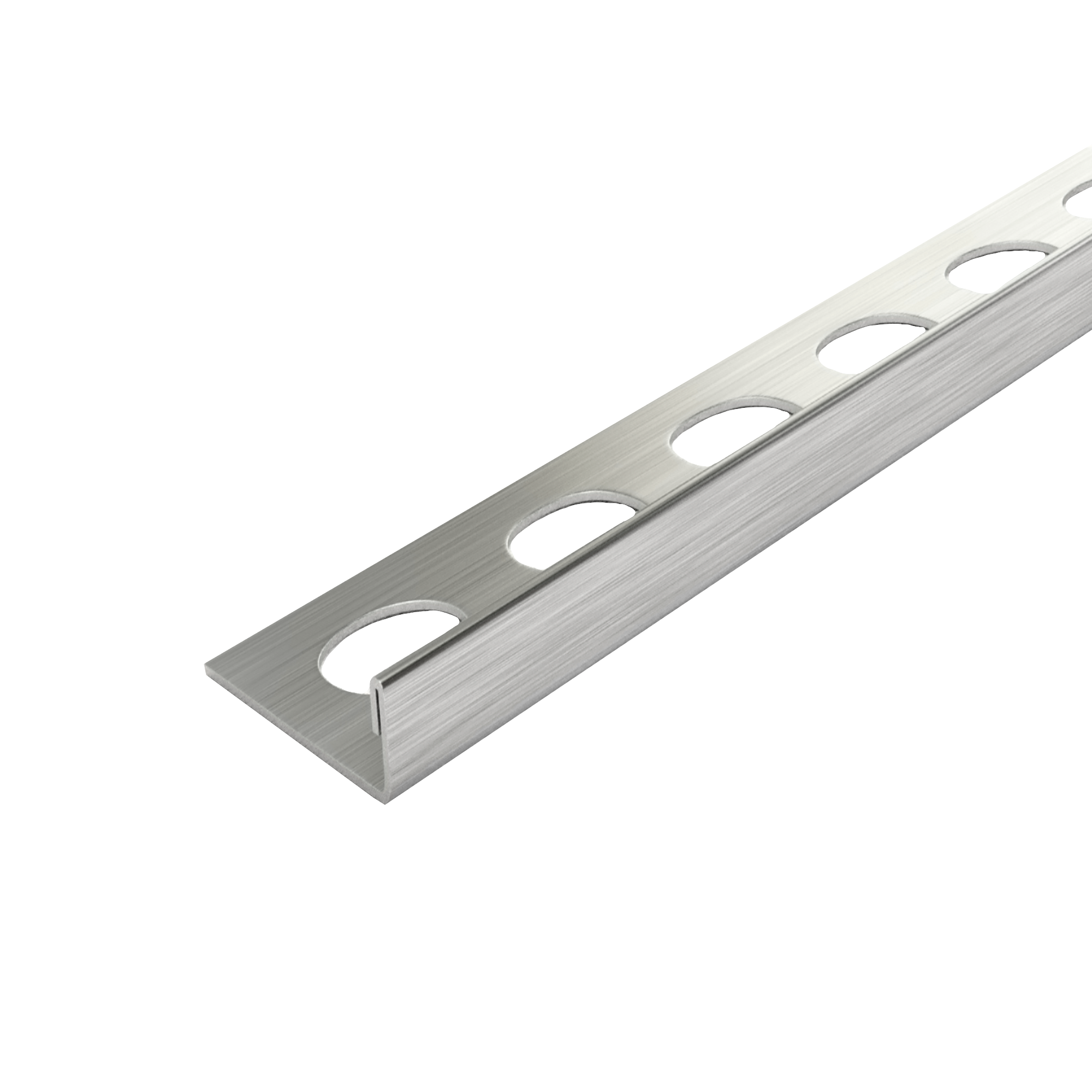 Изображение товара Угловой окантовочный профиль для плитки из нержавеющей стали ALPROFI 270 см серый