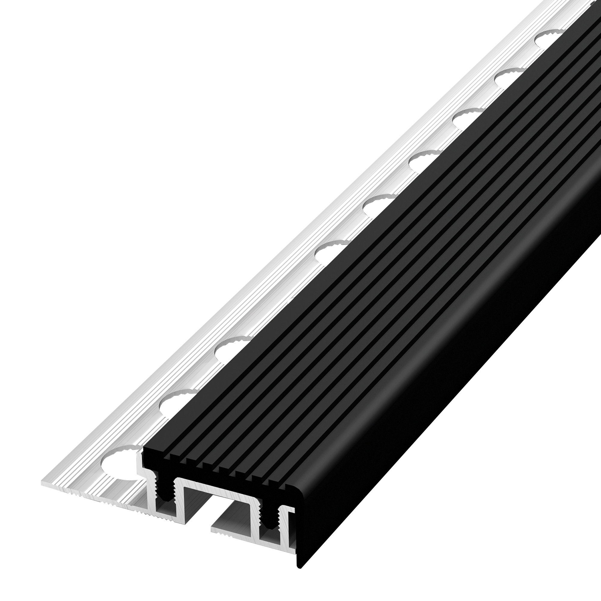 Изображение товара Внешний уголок для ступени Alprofi 250 см черного цвета - отделочный профиль для лестниц