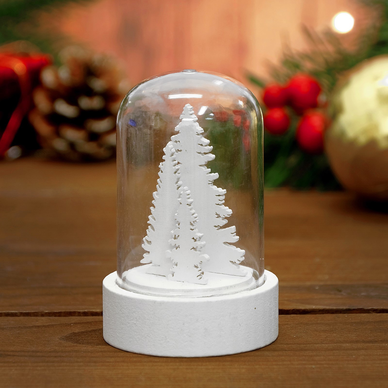 Изображение товара Светящаяся электрическая фигура Елка 8x5,5x5,5 см белая для дома и улицы