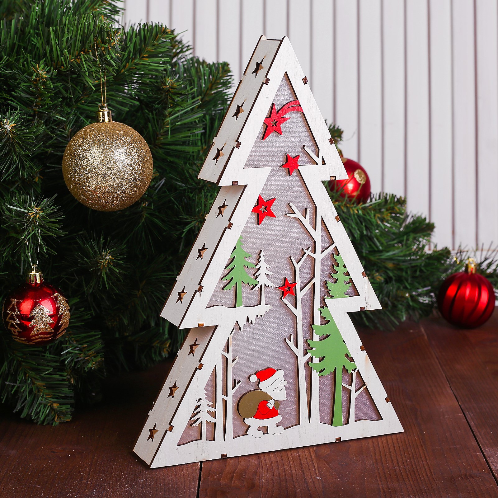 Изображение товара Светящаяся электрическая фигура Большая ёлка 29 см Лесная мастерская