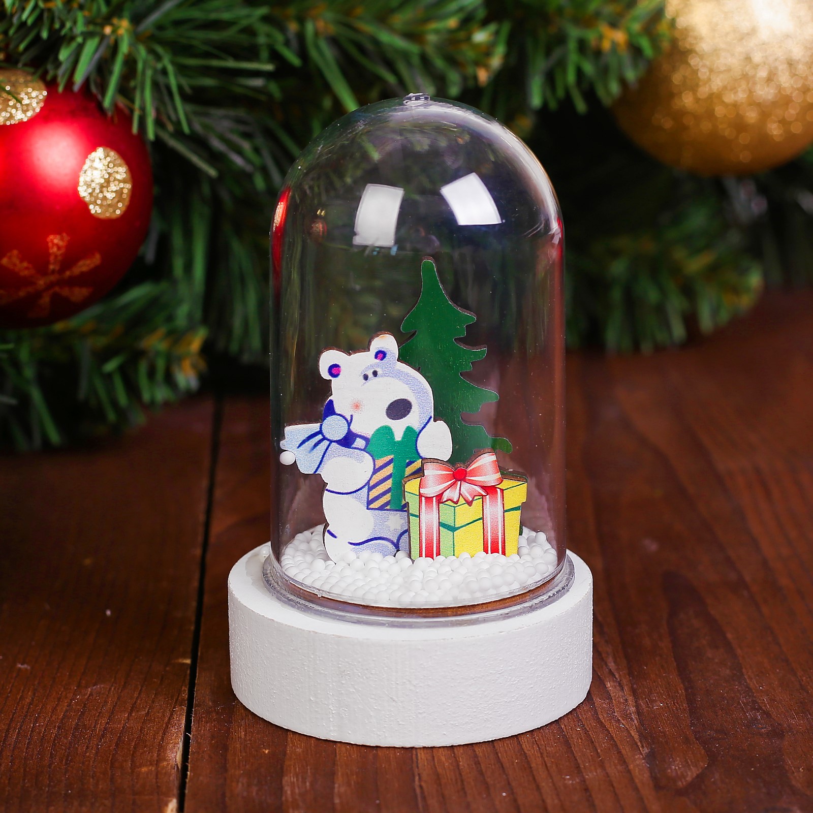 Изображение товара Светящаяся электрическая фигура Мишка для дома Лесная мастерская 1 ламп h 11 см разноцветный