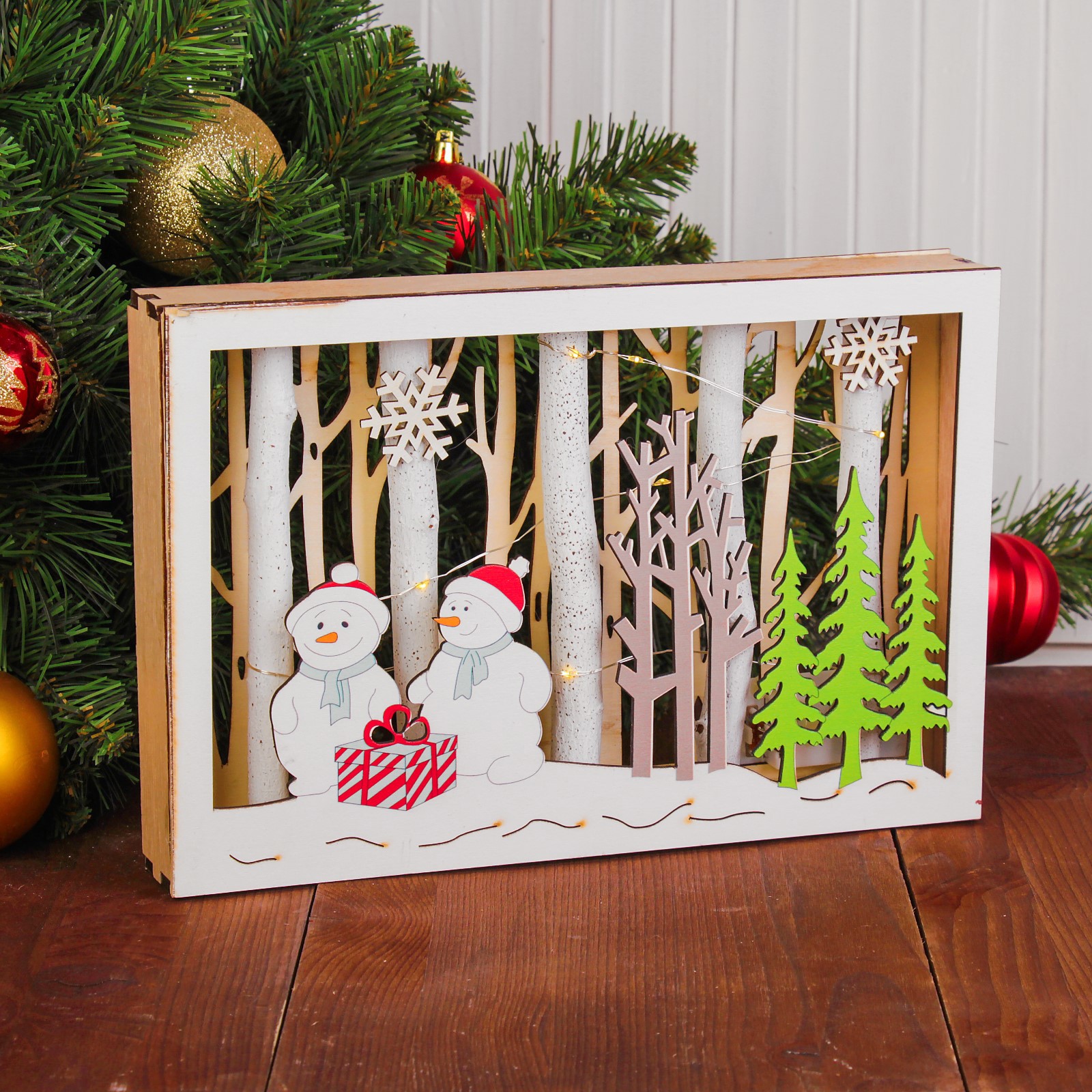 Изображение товара Светящаяся электрическая фигура Сказка для дома Лесная мастерская 20 см разноцветная