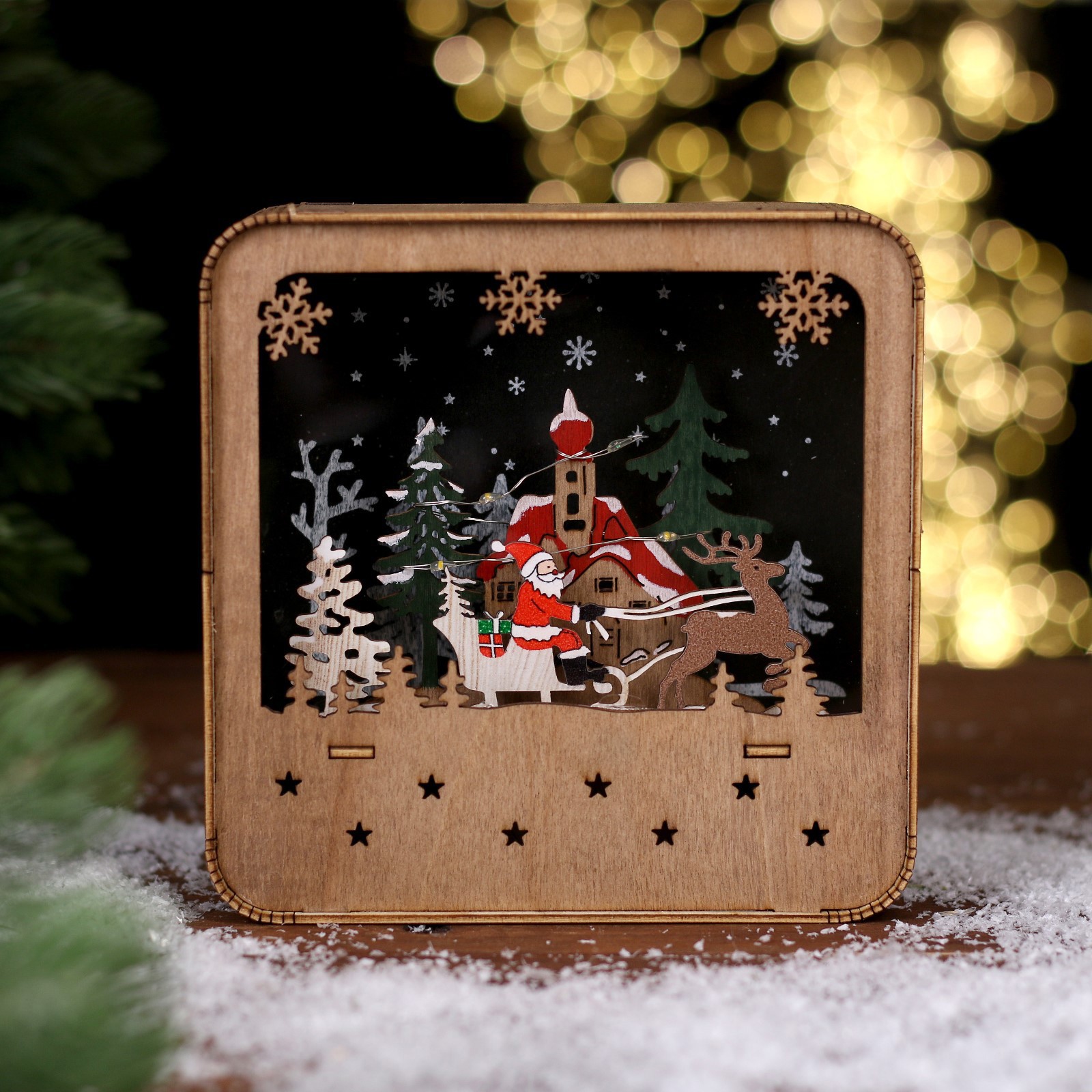 Изображение товара Светящаяся электрическая фигура 7653599 Новогодняя сказка для дома Simaland 1 лампа h 15.5 см разноцветный