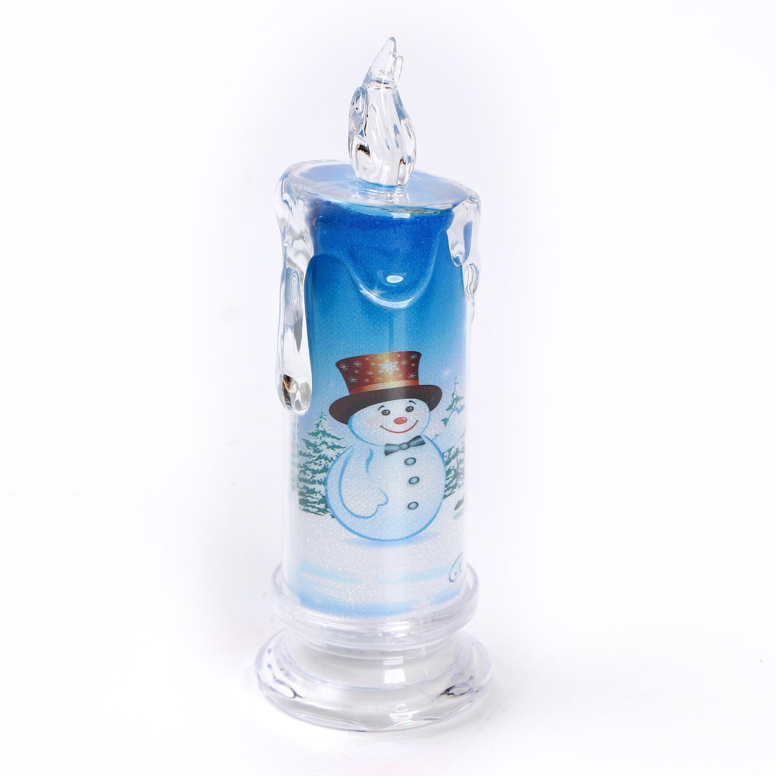 Изображение товара Светящаяся электрическая фигура Снеговик SIMALAND 6.5 см разноцветный для дома и улицы