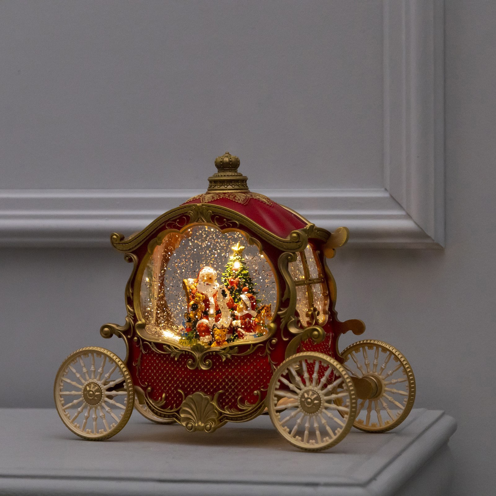 Изображение товара Светящаяся электрическая фигура 7673517 Карета с подарками для дома Luazon lighting 1 лампа белый