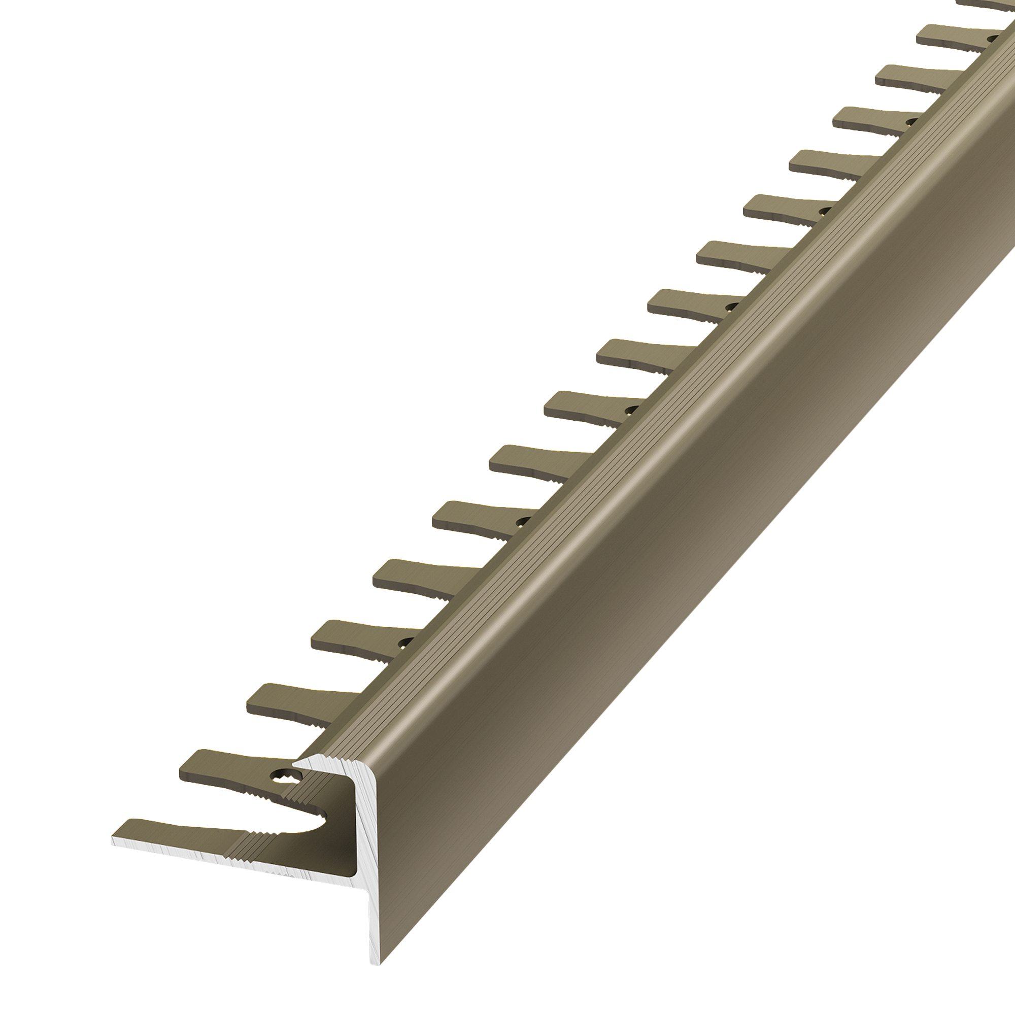 Изображение товара Гибкий уголок для ступеней Alprofi 270 см бронзовый - декоративный и защитный профиль