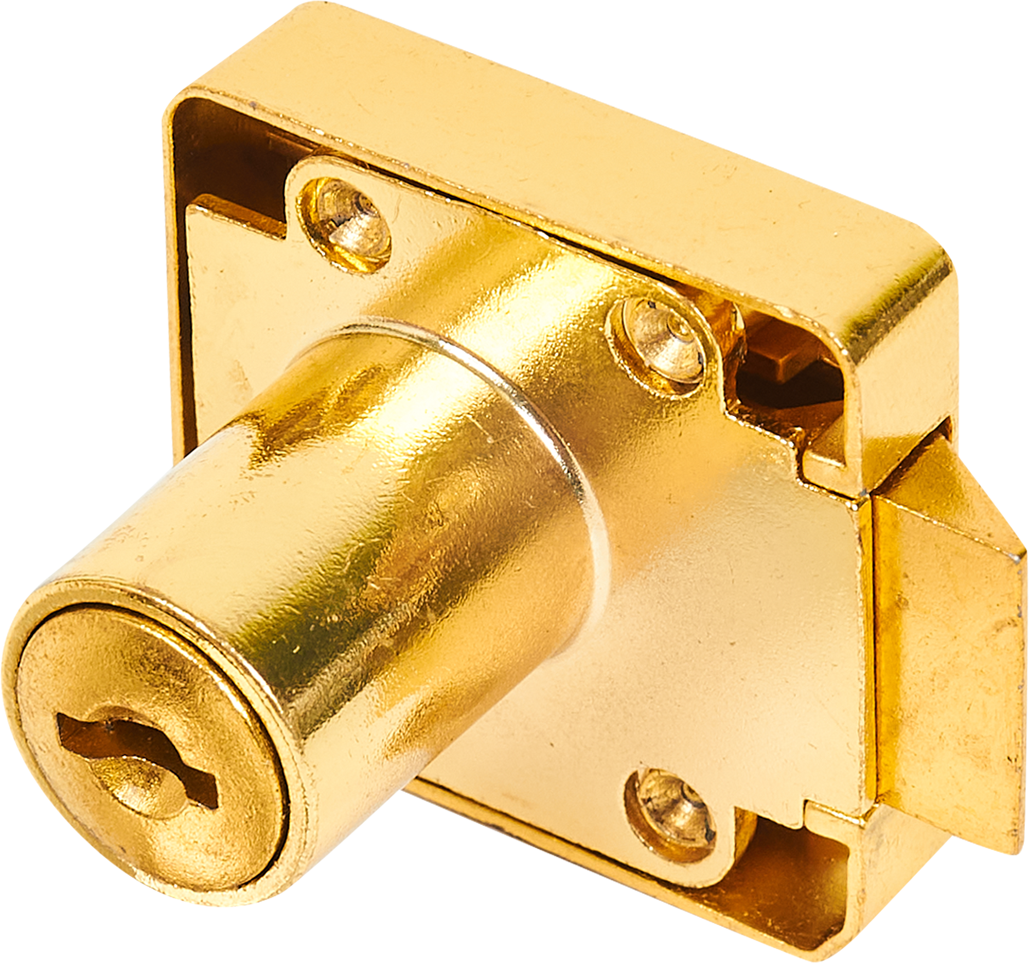 Замок мебельный врезной Z348GP.1/22 для мебельных ящиков, 39x40 мм, металл, цвет золото