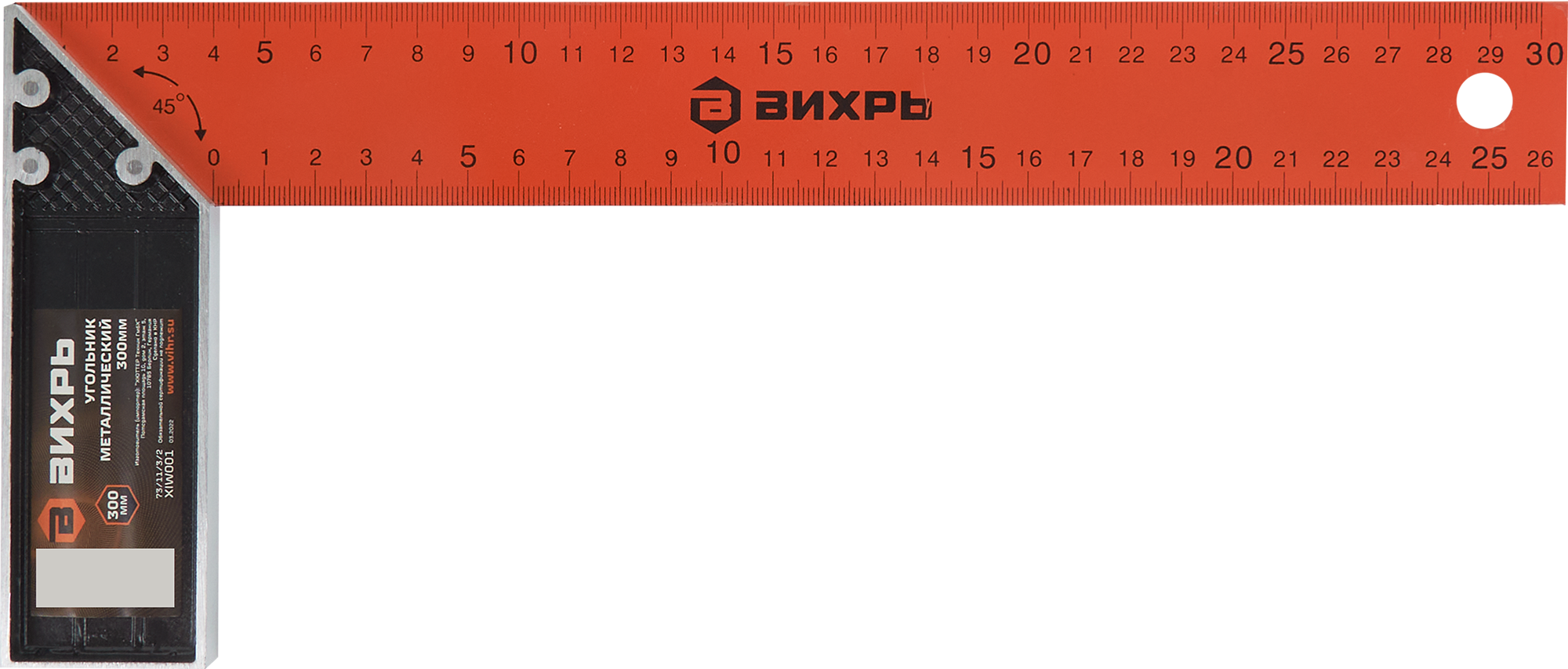 Изображение товара Угольник Вихрь 73/11/3/2 стальной 300 мм