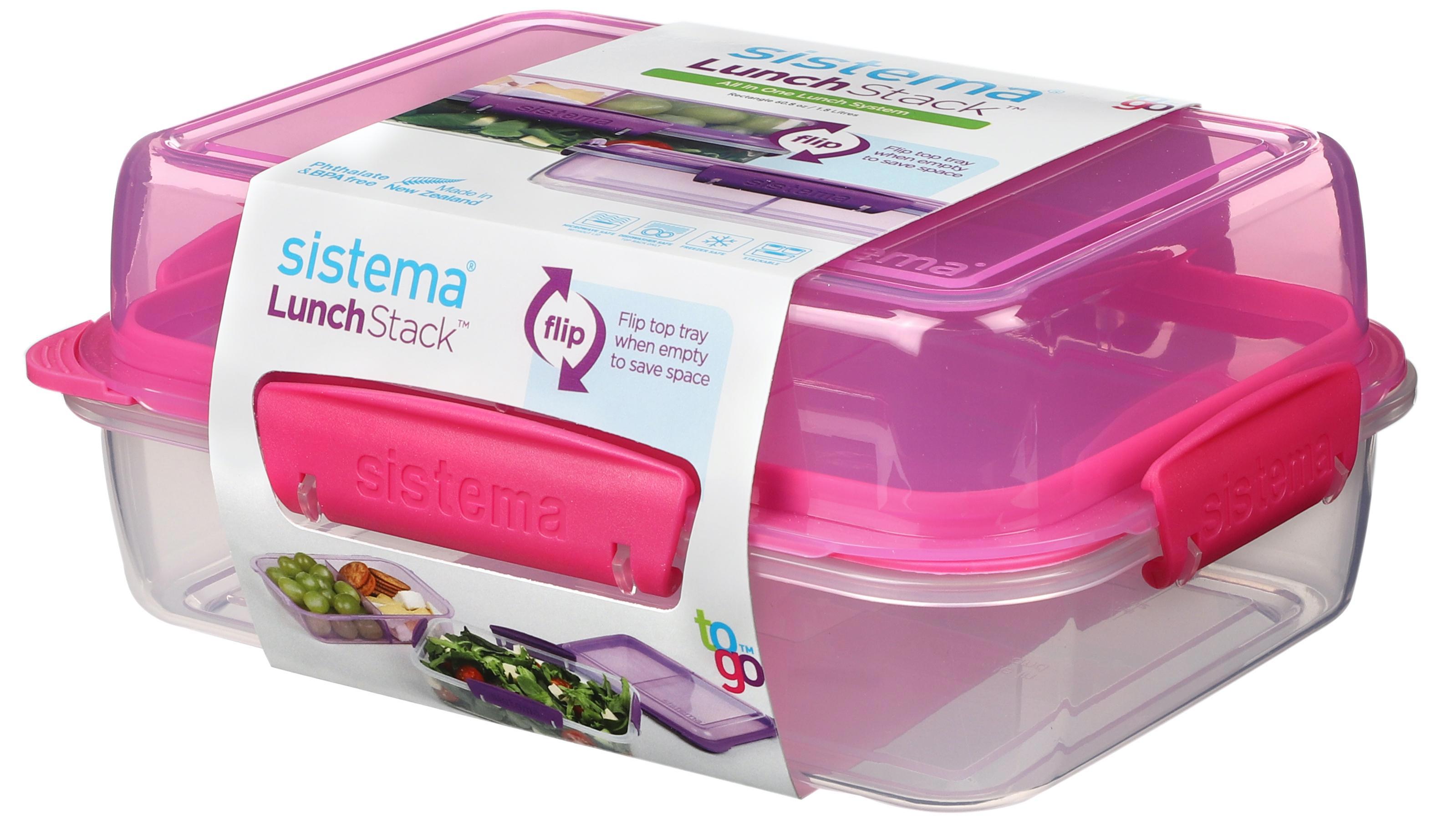 Изображение товара Контейнер для пищевых продуктов Sistema 1.8 л пластиковый, красный, мульсекционный, для хранения и 