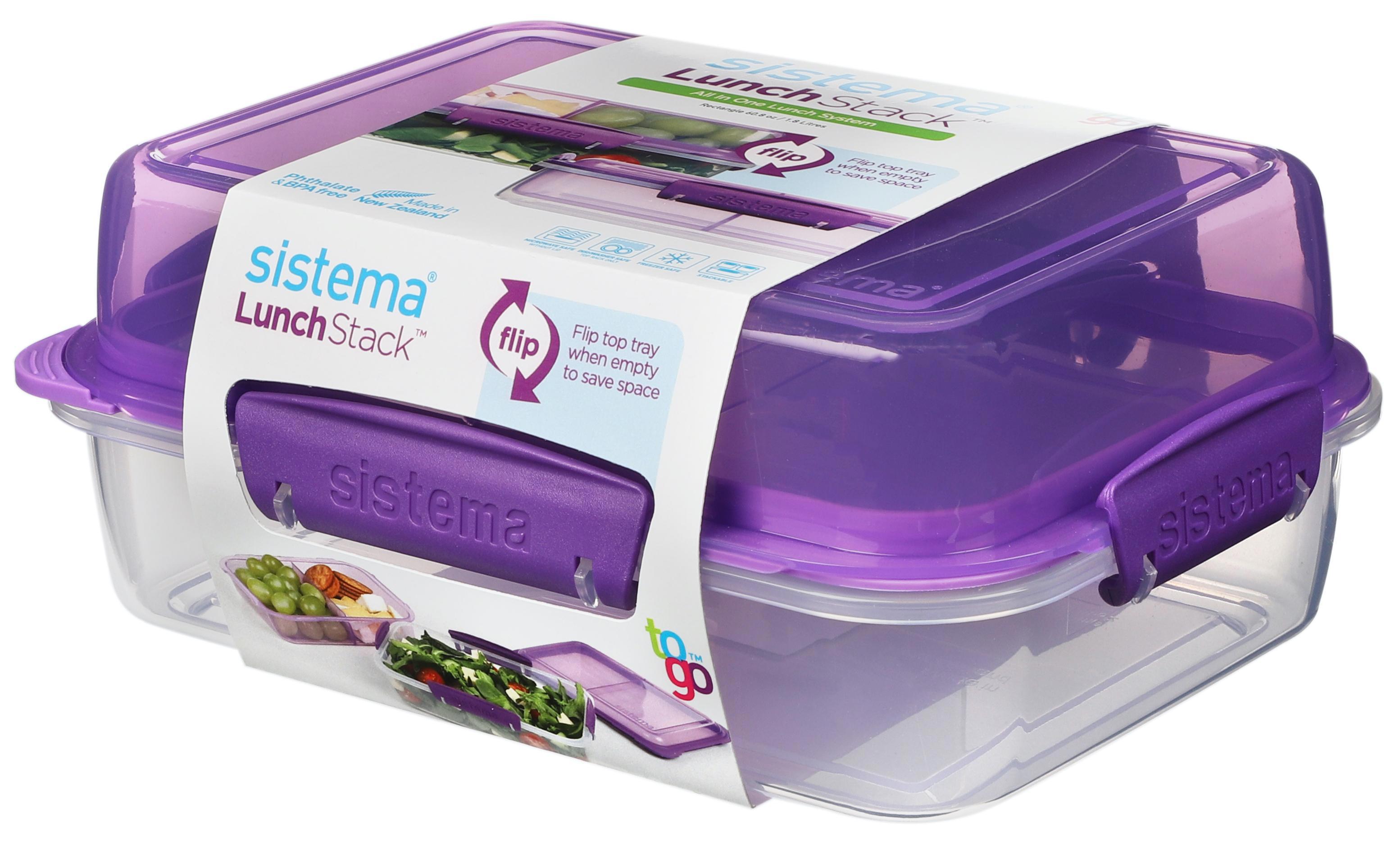 Изображение товара Контейнер для пищевых продуктов Sistema 1.8 л фиолетовый, безопасный пластик, микроволновка и холод