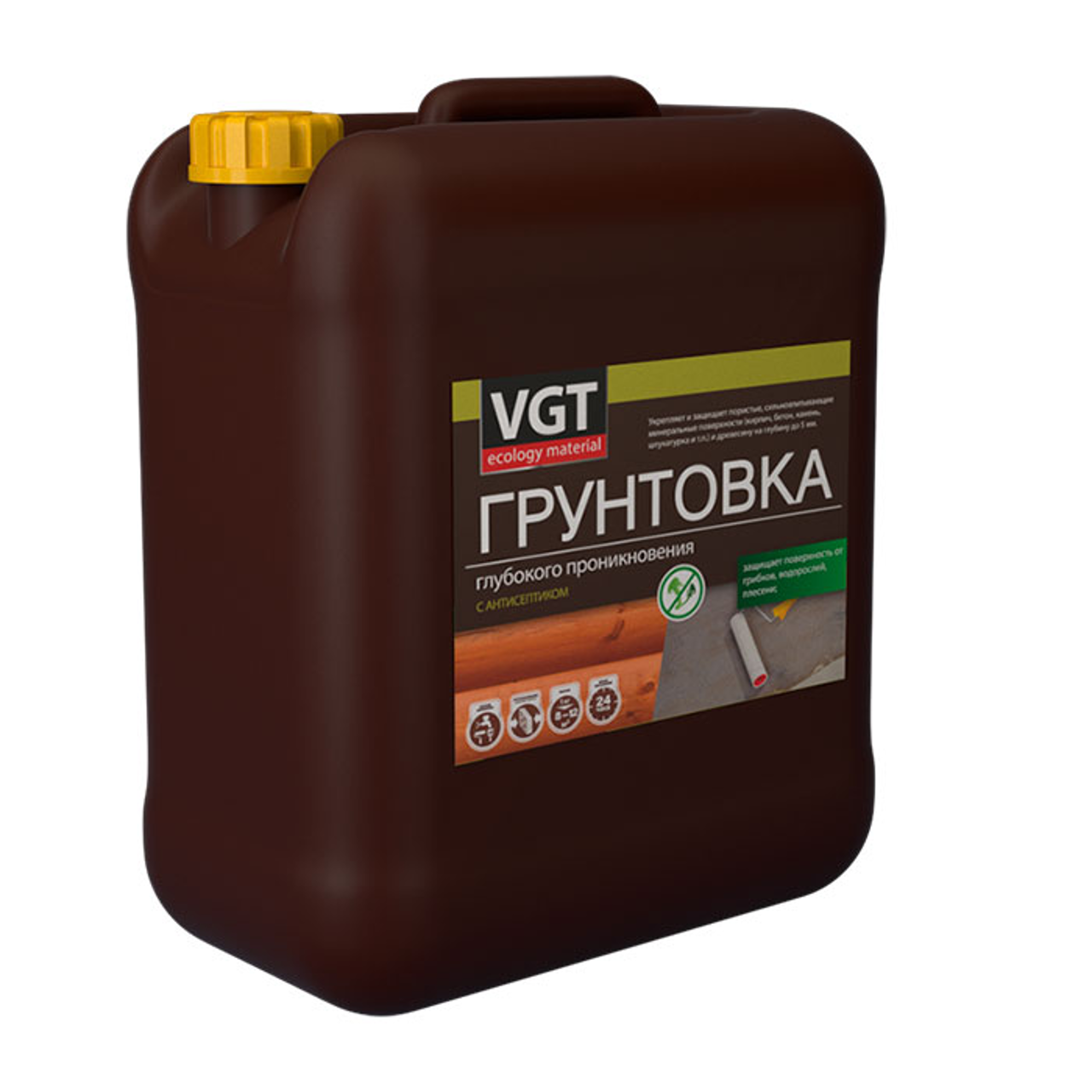 Изображение товара Грунтовка VGT 6663 глубокого проникновения с антисептиком, 5 кг