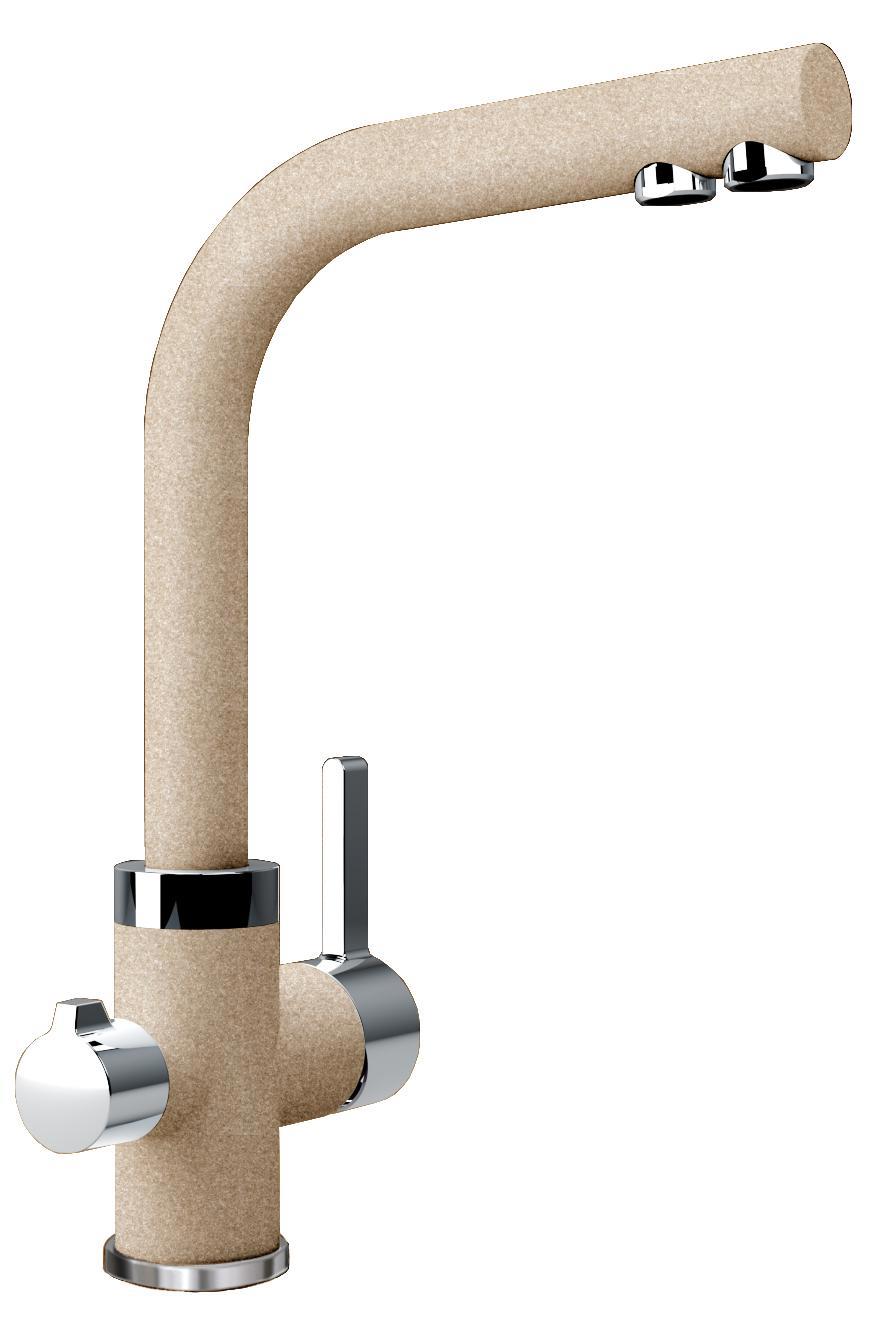 Изображение товара Однорычажный смеситель Dr.gans Акцент терра излив 28.2 см цвет бежевый