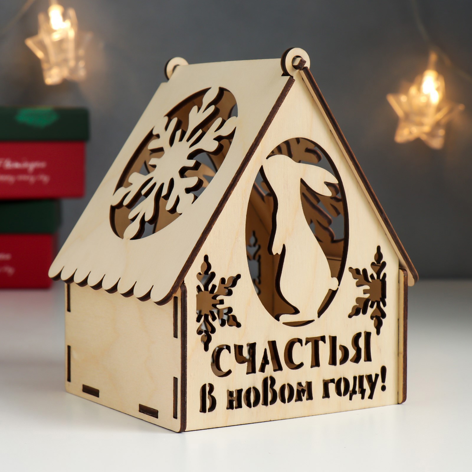 Изображение товара Шкатулка "Домик. Кролик в круге" 12x10x14 см