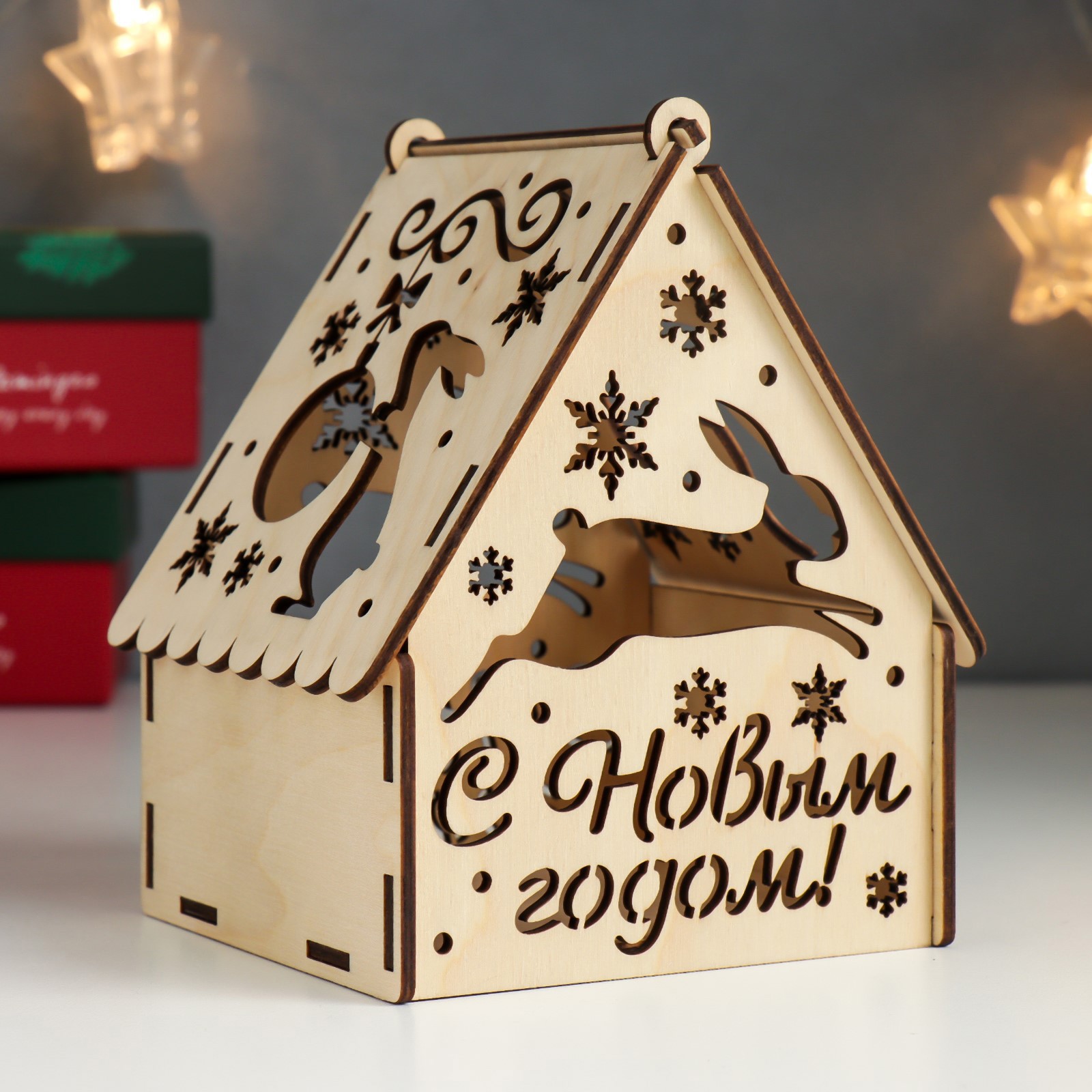 Изображение товара Шкатулка "Домик. Кролик и шарик" 12x10x14 см