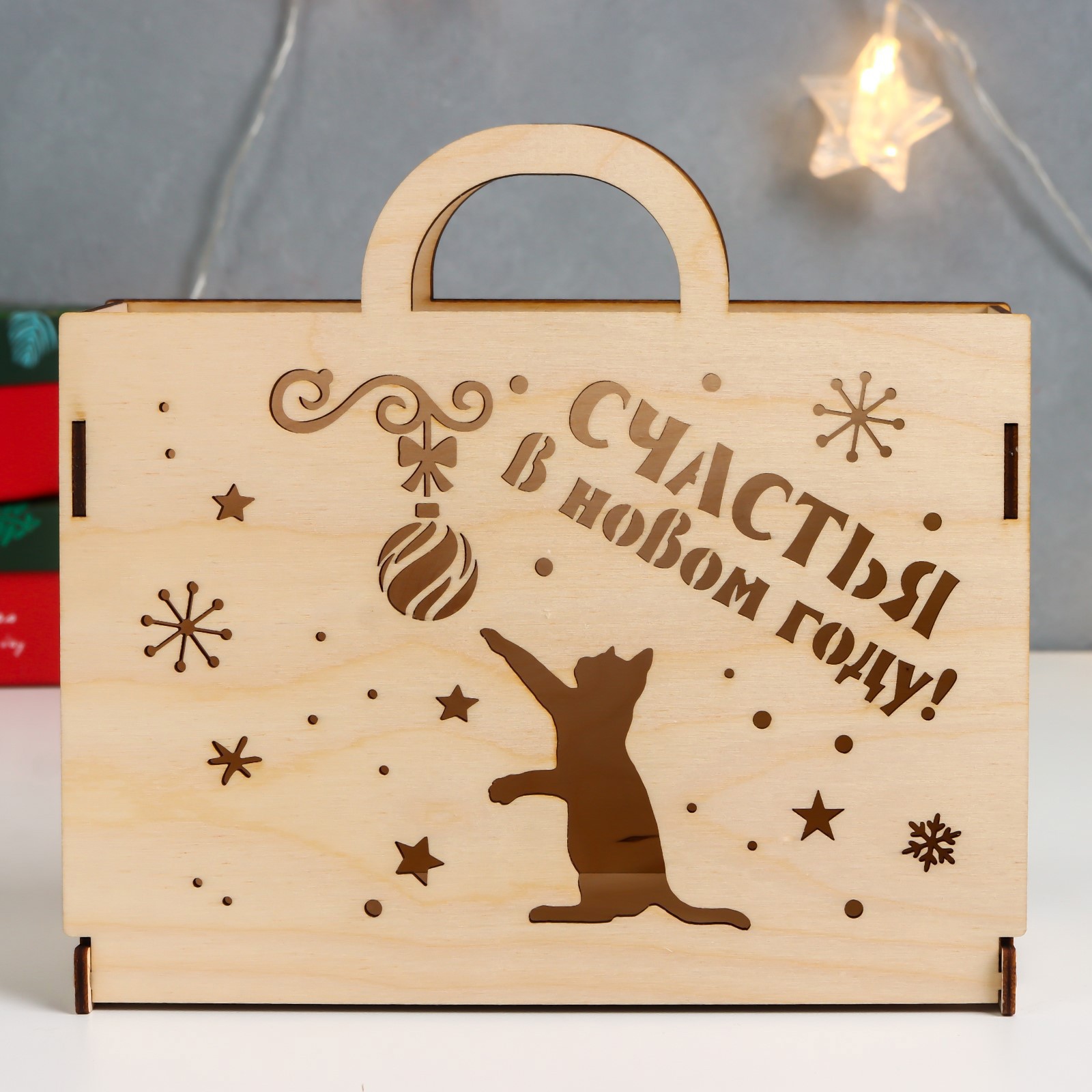 Изображение товара Шкатулка "Чемоданчик: Кот." 20.5x8x18.5 см