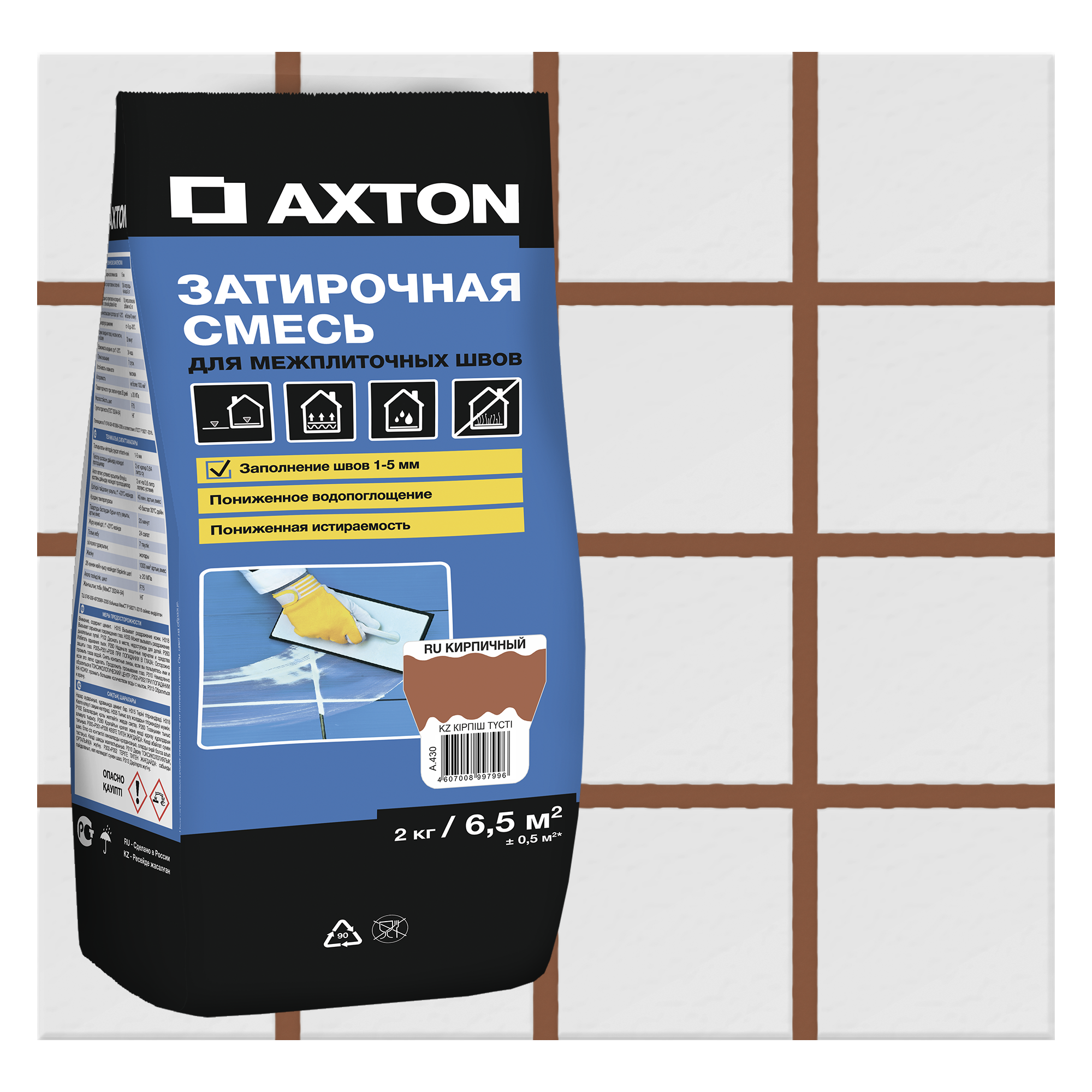 Изображение товара Затирка цементная Axton А.430 цвет кирпичный 2 кг