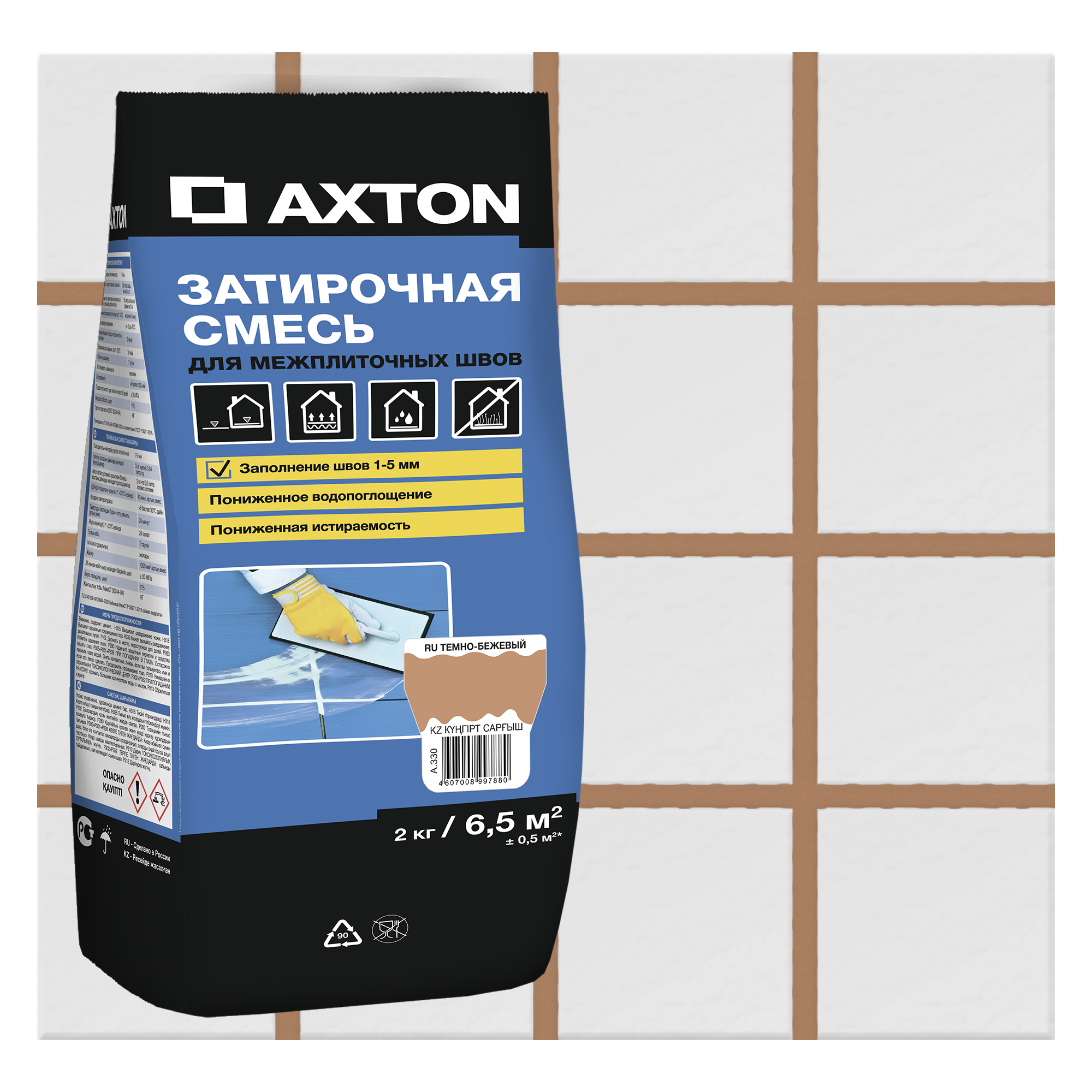 Изображение товара Затирка цементная Axton А.330 темно-бежевый 2 кг