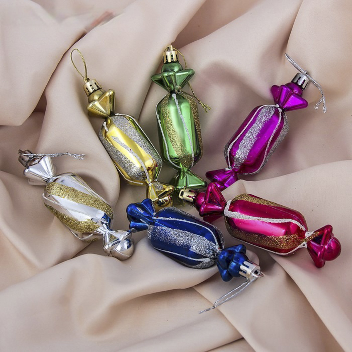 Изображение товара Набор елочных игрушек Зимнее волшебство Конфеты 6 шт пластиковый мультиколор