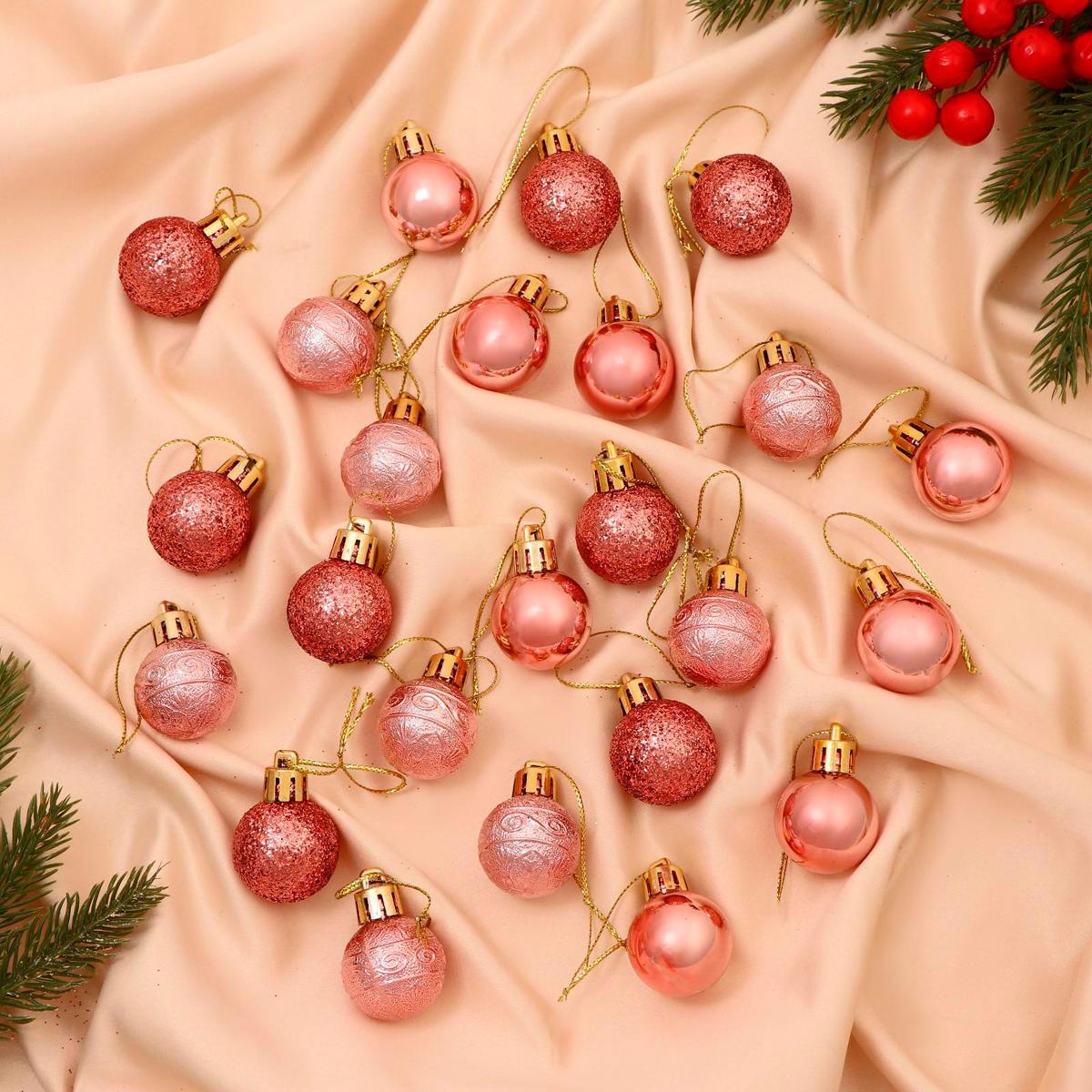 Изображение товара Набор елочных шаров Зимнее волшебство 225478 6537027 3 см пластик разноцветный 24 шт