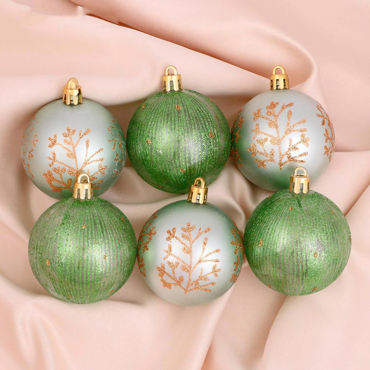 Изображение товара Набор елочных шаров Зимнее волшебство 225529 4942023 6 см пластик разноцветный 6 шт