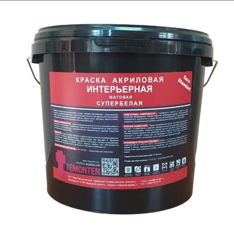Изображение товара Краска Temonten 356683 цвет белый 5 л