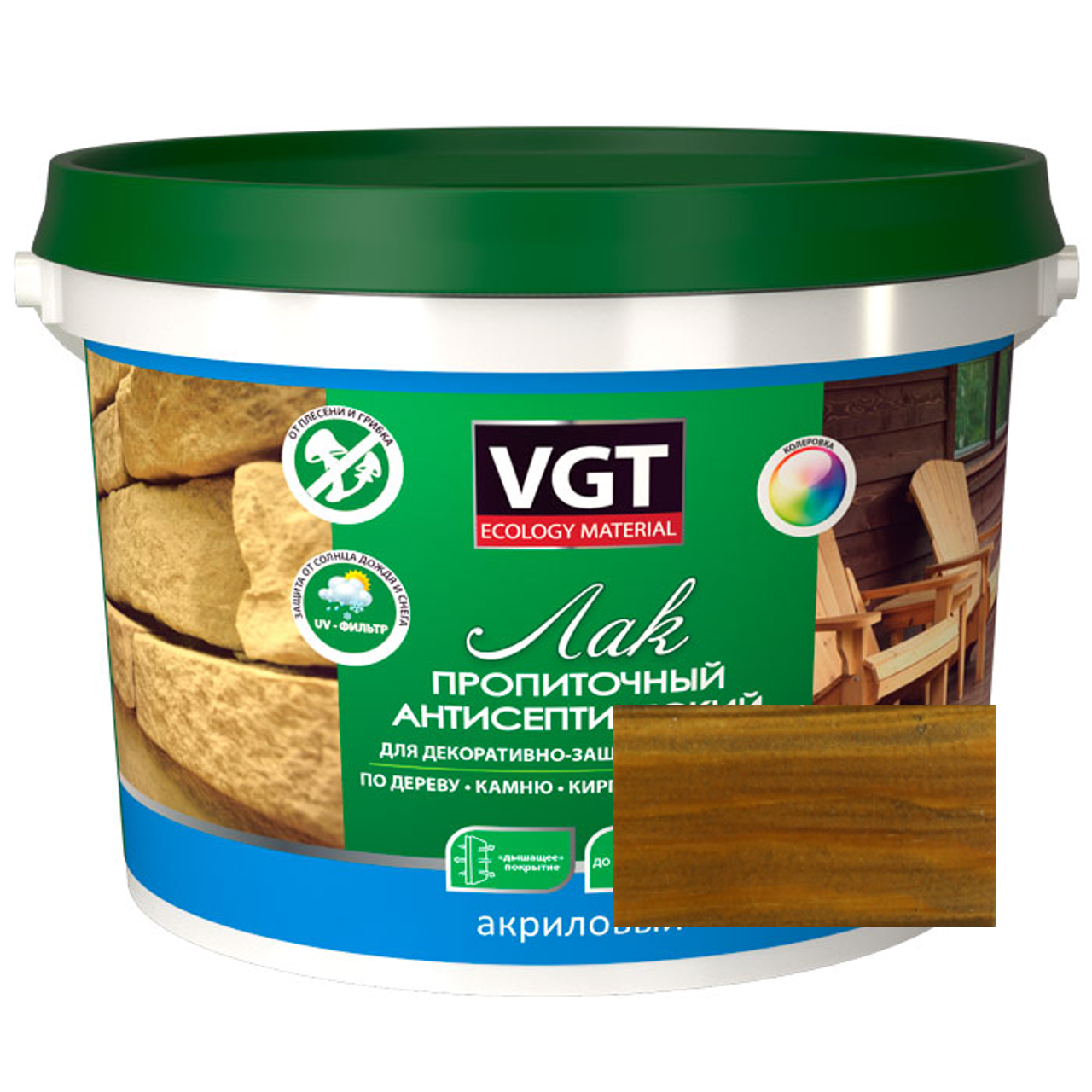 Изображение товара Пропиточный лак VGT палисандр 2.2 л для внутренней и наружной отделки Изображение товара Пропиточный лак VGT палисандр 2.2 л для внутренней и наружной отделки