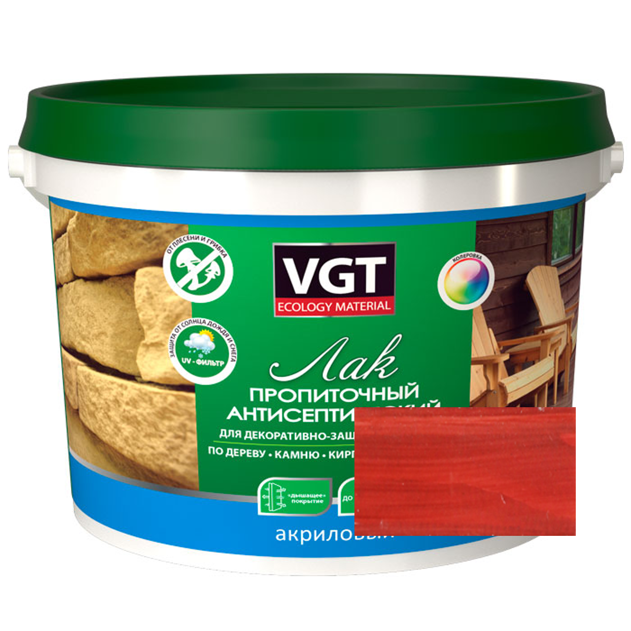 Изображение товара Лак пропиточный антисептический Vgt 10448 вишня 2.2 л