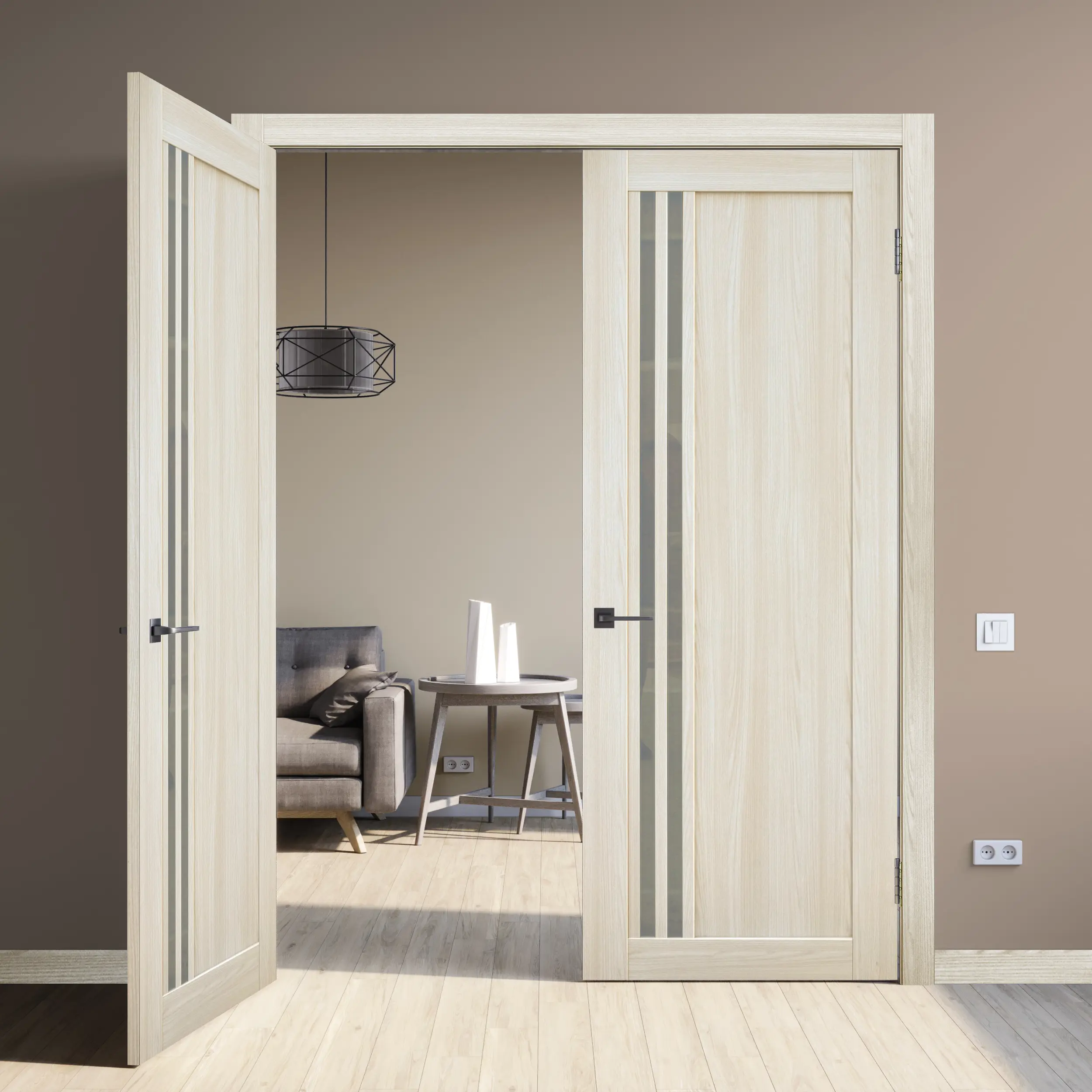 Дверь межкомнатная глухая Artens Дукато 60x200 см Hardflex цвет бора с замком и петлями - 7