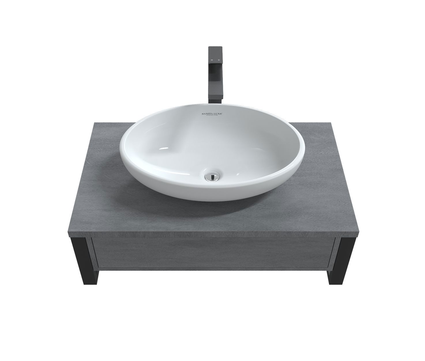 Изображение товара Консоль под раковину 1Marka Urban 80П 1В.Я с ящиком 80x23 см цвет бетон лофт