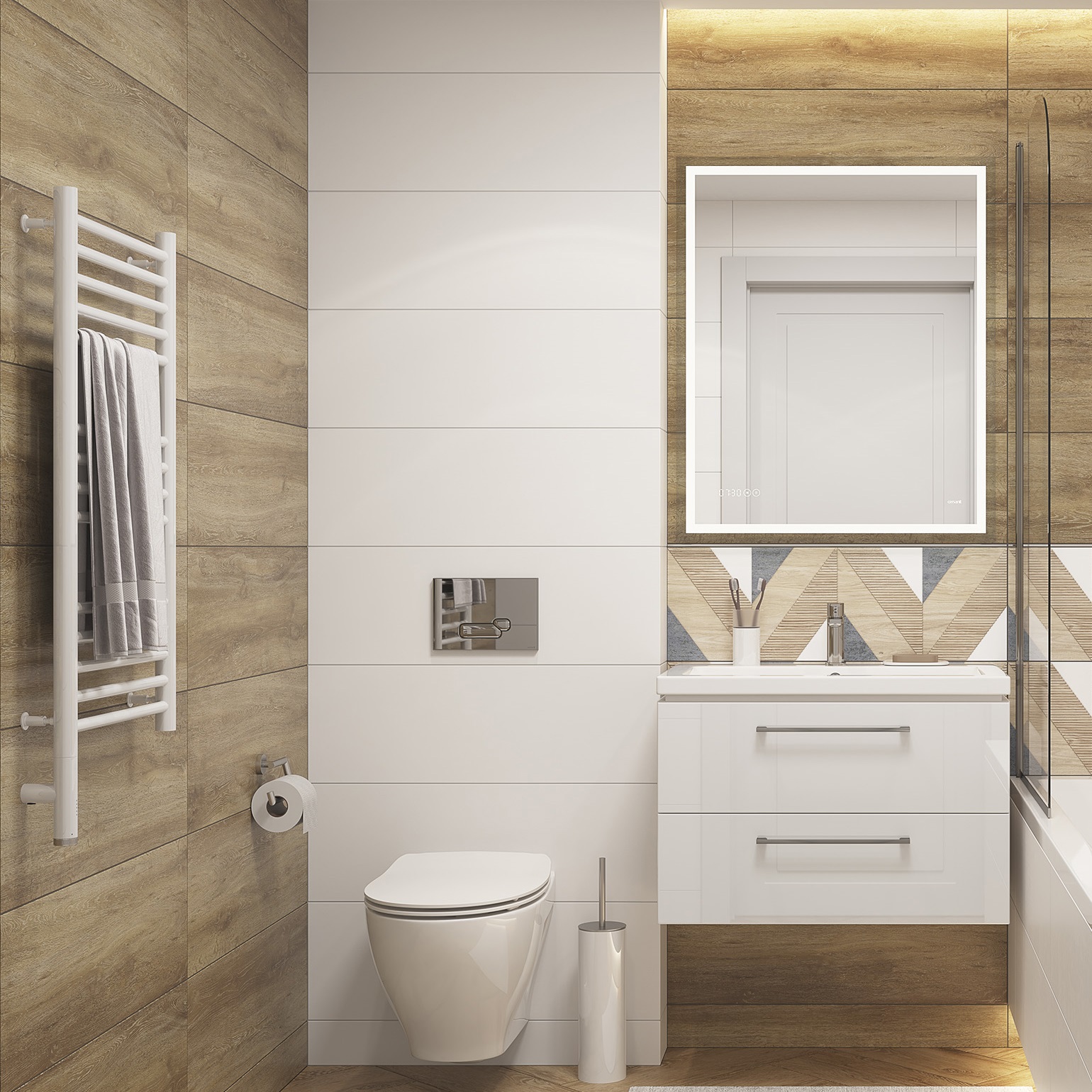 Изображение товара Плитка настенная Cersanit Original 25X75 см коричневая для ванной