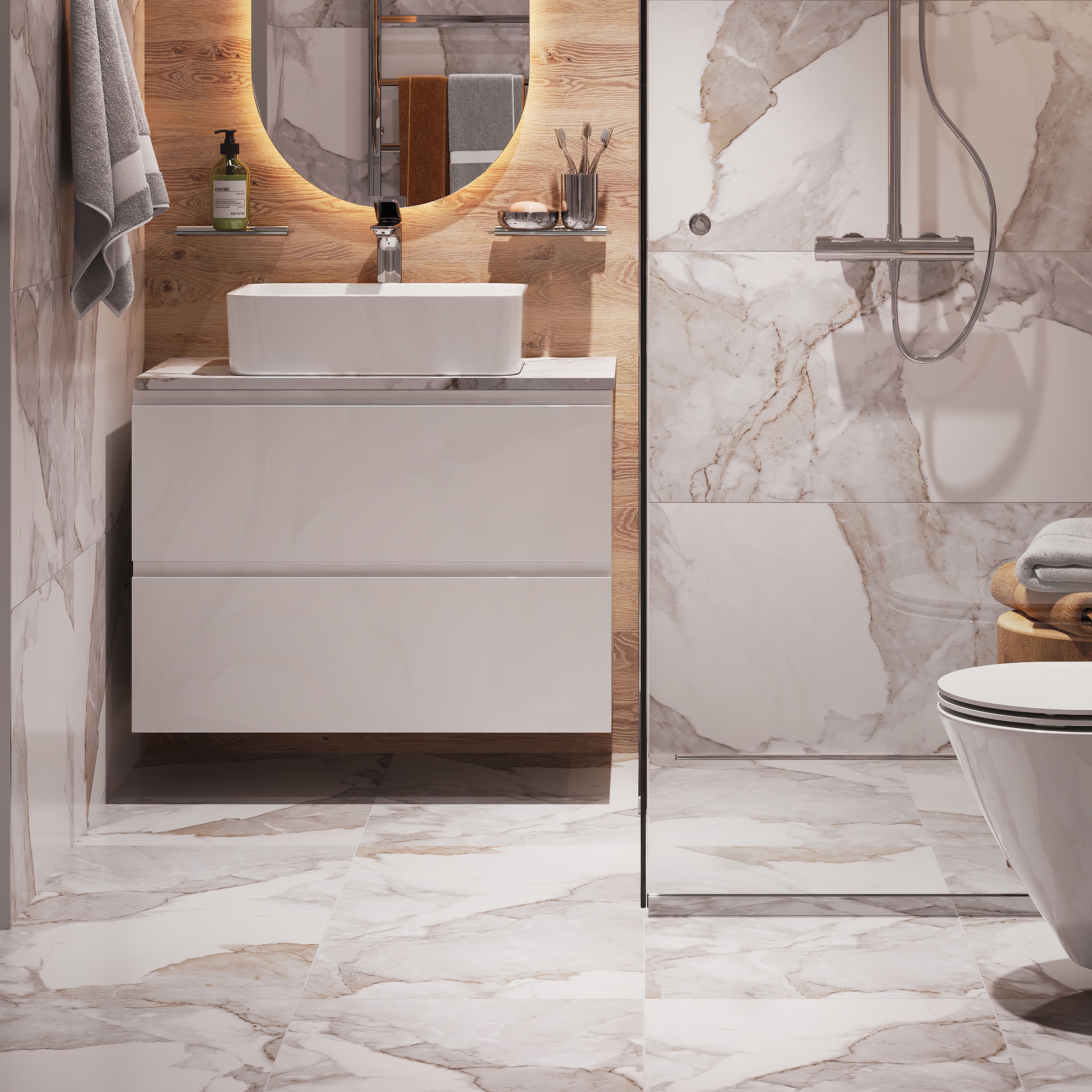 Изображение товара Глазурованный керамогранит Cersanit Life 2 сорт 44.8x89.8 см 1.206 м² матовый цвет белый