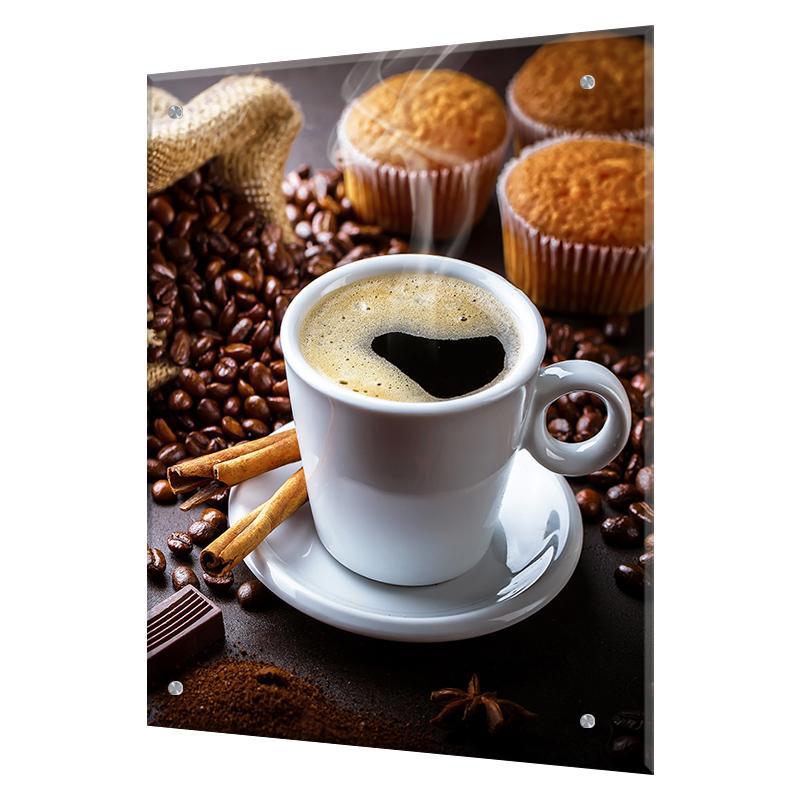 Изображение товара Стеновая панель Borntoprint Кофе и выпечка 60x75 см из закаленного стекла