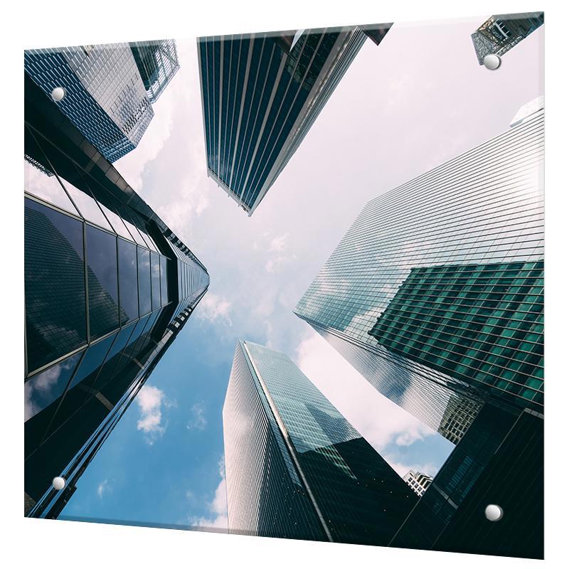 Изображение товара Защитный экран Borntoprint Небоскребы 60x55 см из закаленного стекла