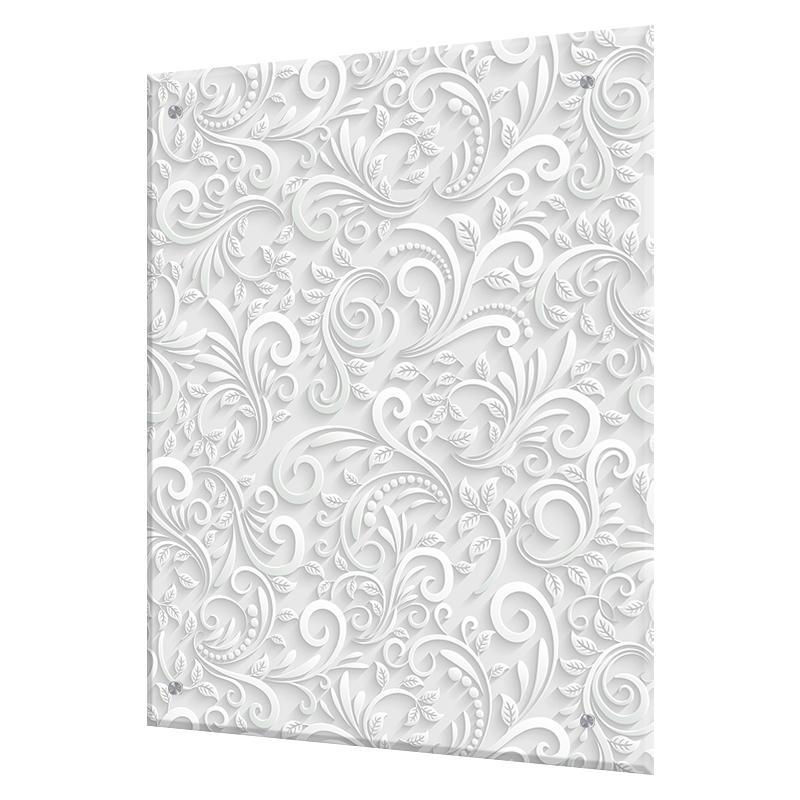 Изображение товара Защитный экран Borntoprint Орнамент - завитки 60x75x0.4 см закаленное стекло цвет прозрачный