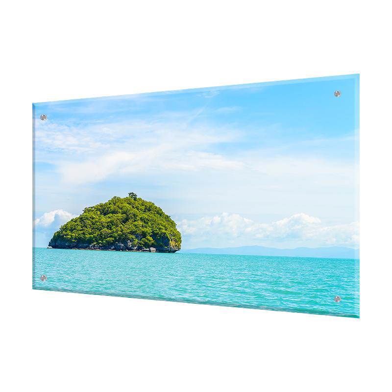 Изображение товара Защитный экран Borntoprint Остров в море из закаленного стекла 60х90 см