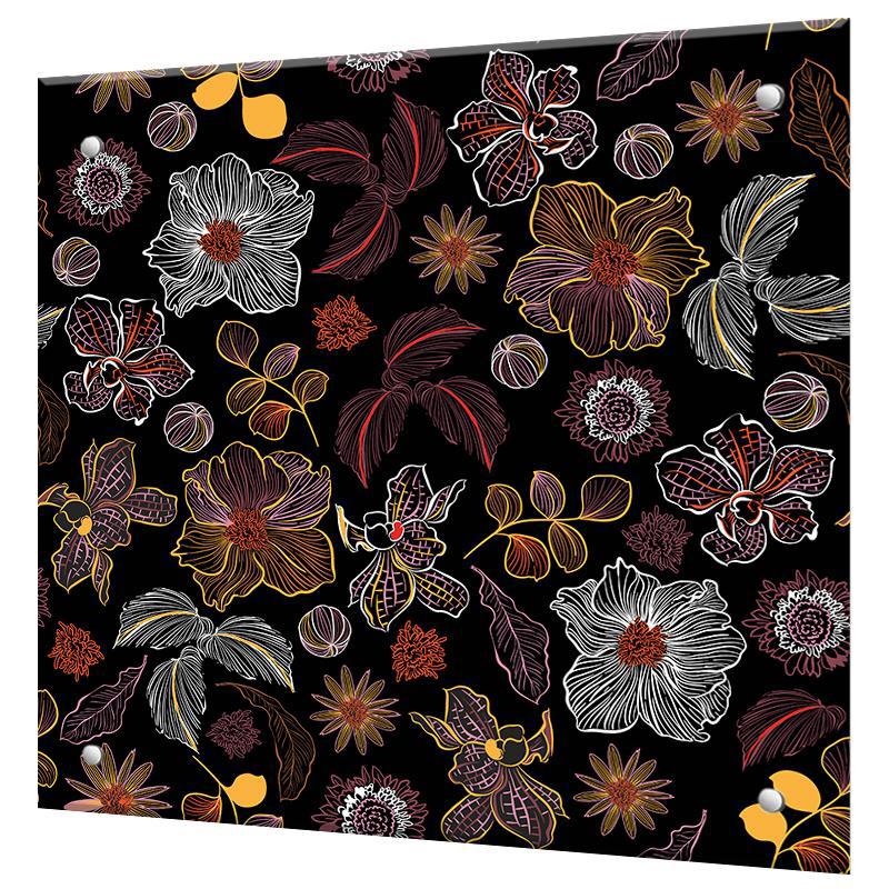 Изображение товара Защитный экран Borntoprint Графика цветы 60x60x0.4 см закаленное стекло цвет прозрачный