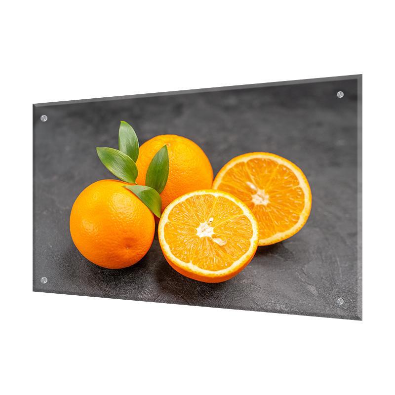 Изображение товара Защитный экран Borntoprint Сочные апельсины 60x90x0.4 см закаленное стекло цвет серый/оранжевый