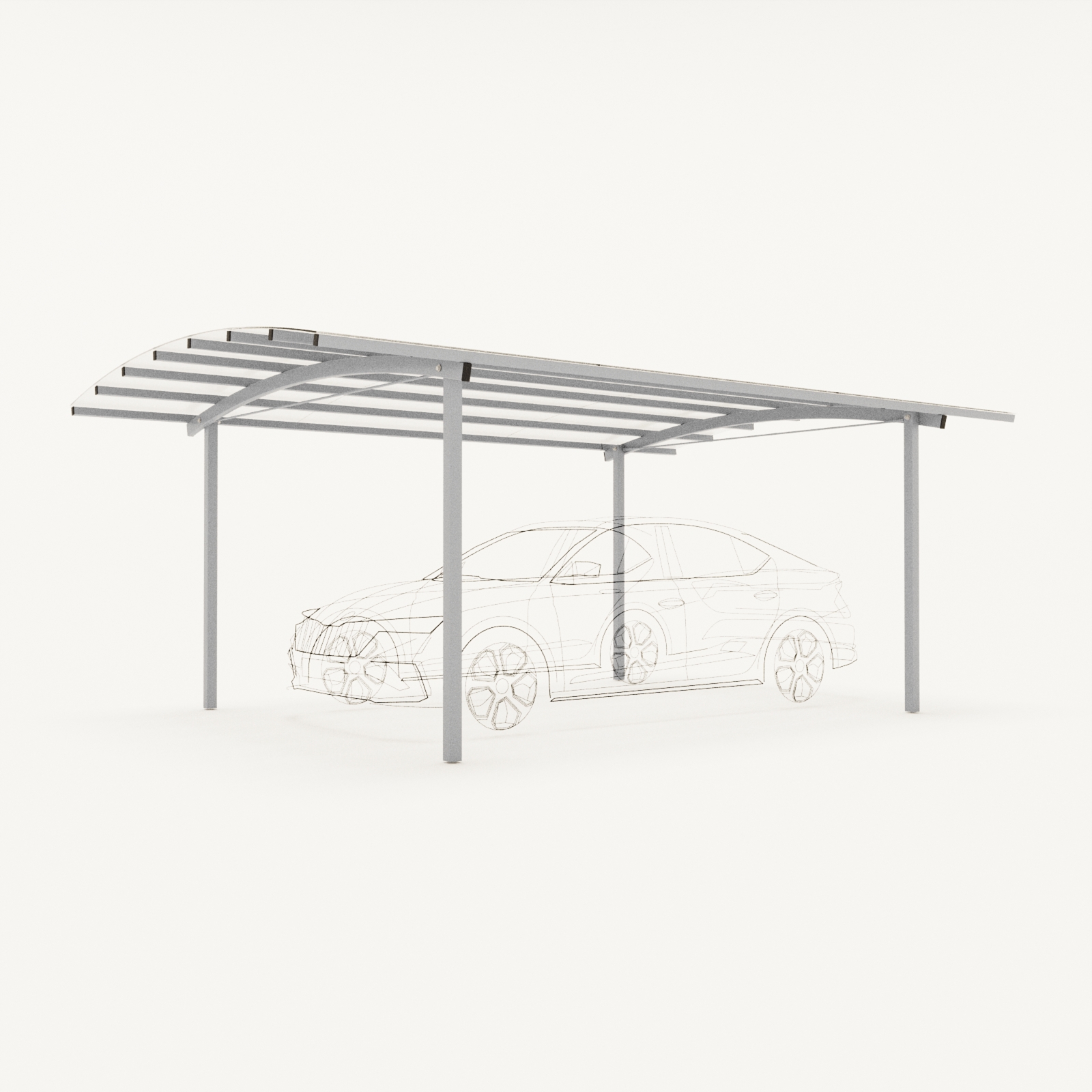 Изображение товара Навес беседка ТехноГрани Форд 6.1х3.87 м серый металлический каркас