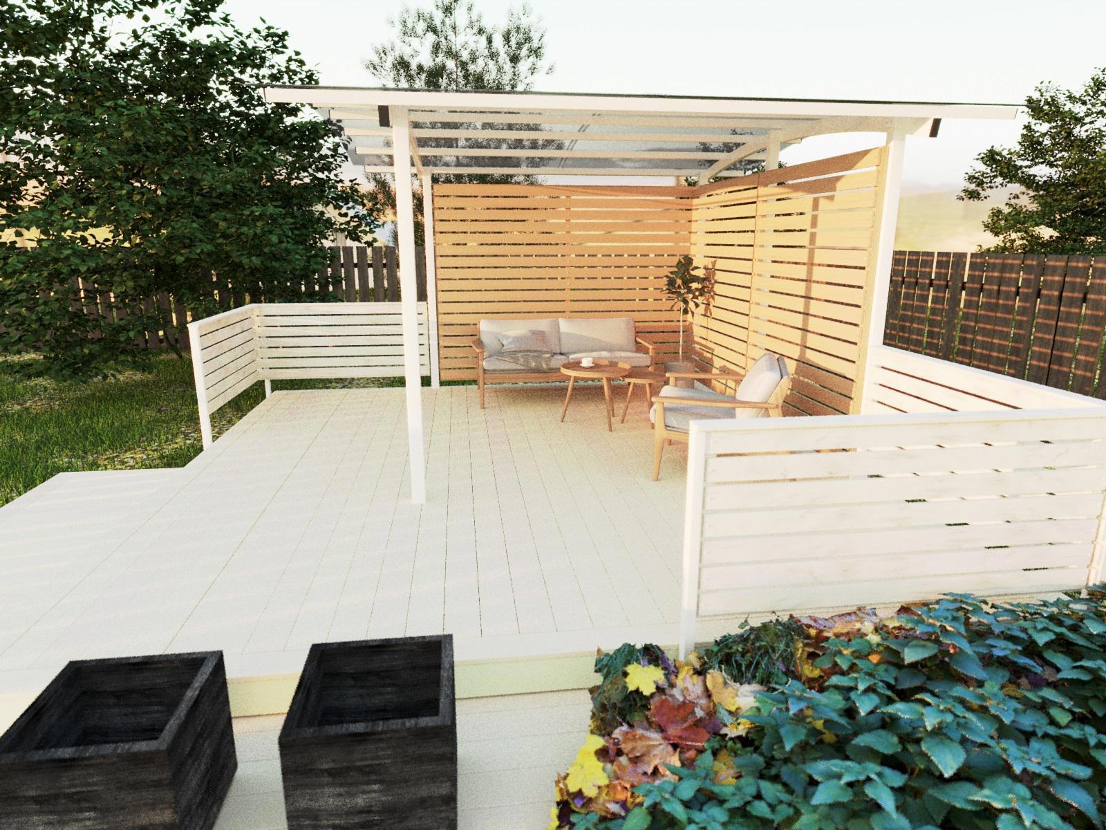 Изображение товара Навес беседка ТехноГрани F121 6.1х3.87 м белый